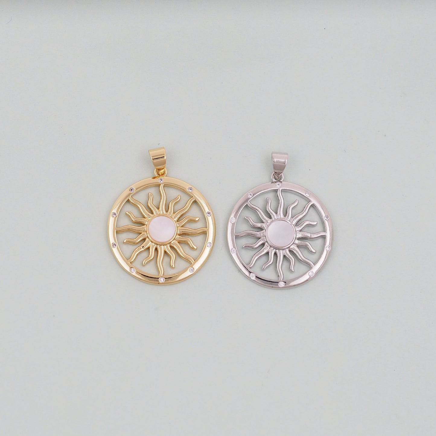 Gold Sun Charms,18K Gold Filled Sun Pendant,celestial Charm Bracelet Necklace for DIY Jewelry Making Supply