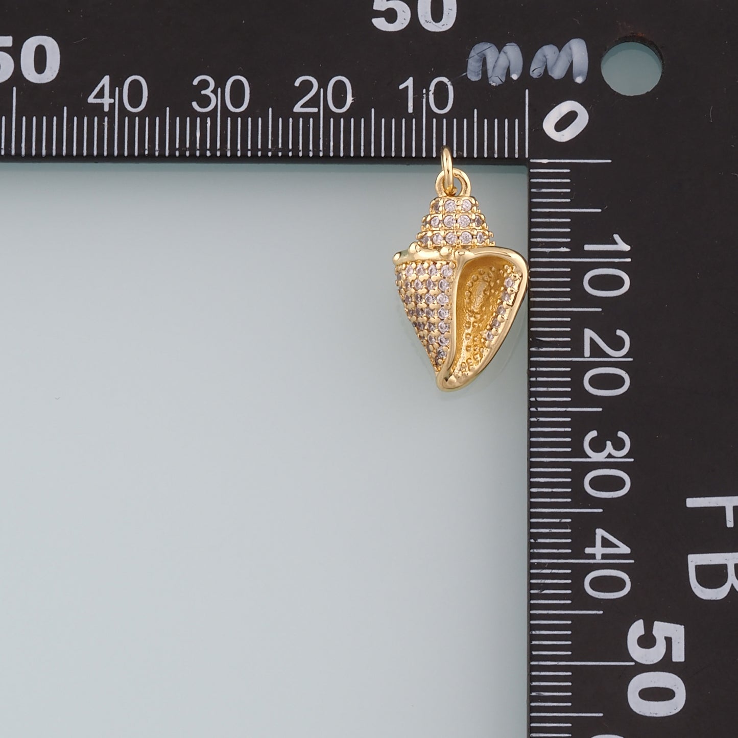 Gold Conch Charms,18K Gold Filled Conch Pendant,CZ Micro Pave Conch Shell Charm Bracelet Necklace for DIY Jewelry Making Supply