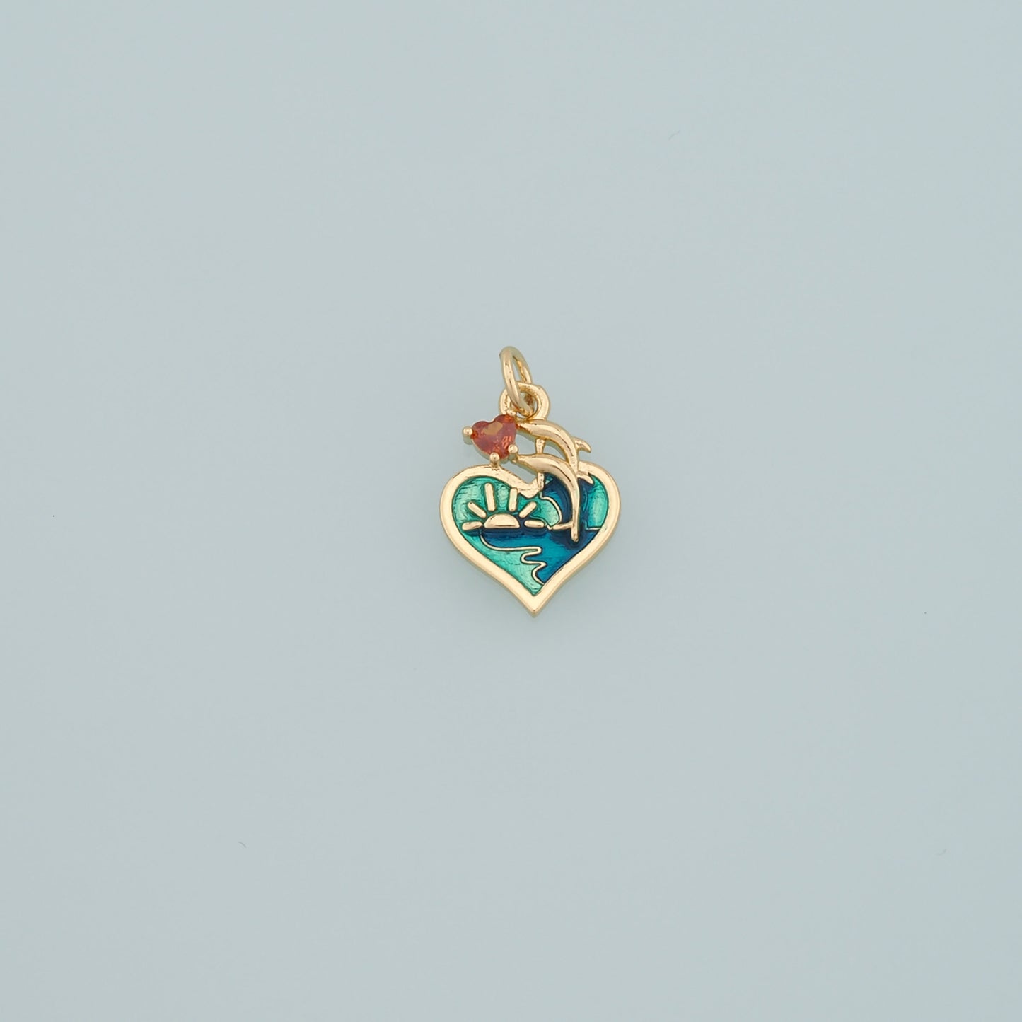 Gold Dolphin Charms,18K Gold Filled Enamel Dolphin Pendant,Enamel Dolphin Charm Bracelet Necklace for DIY Jewelry Making Supply