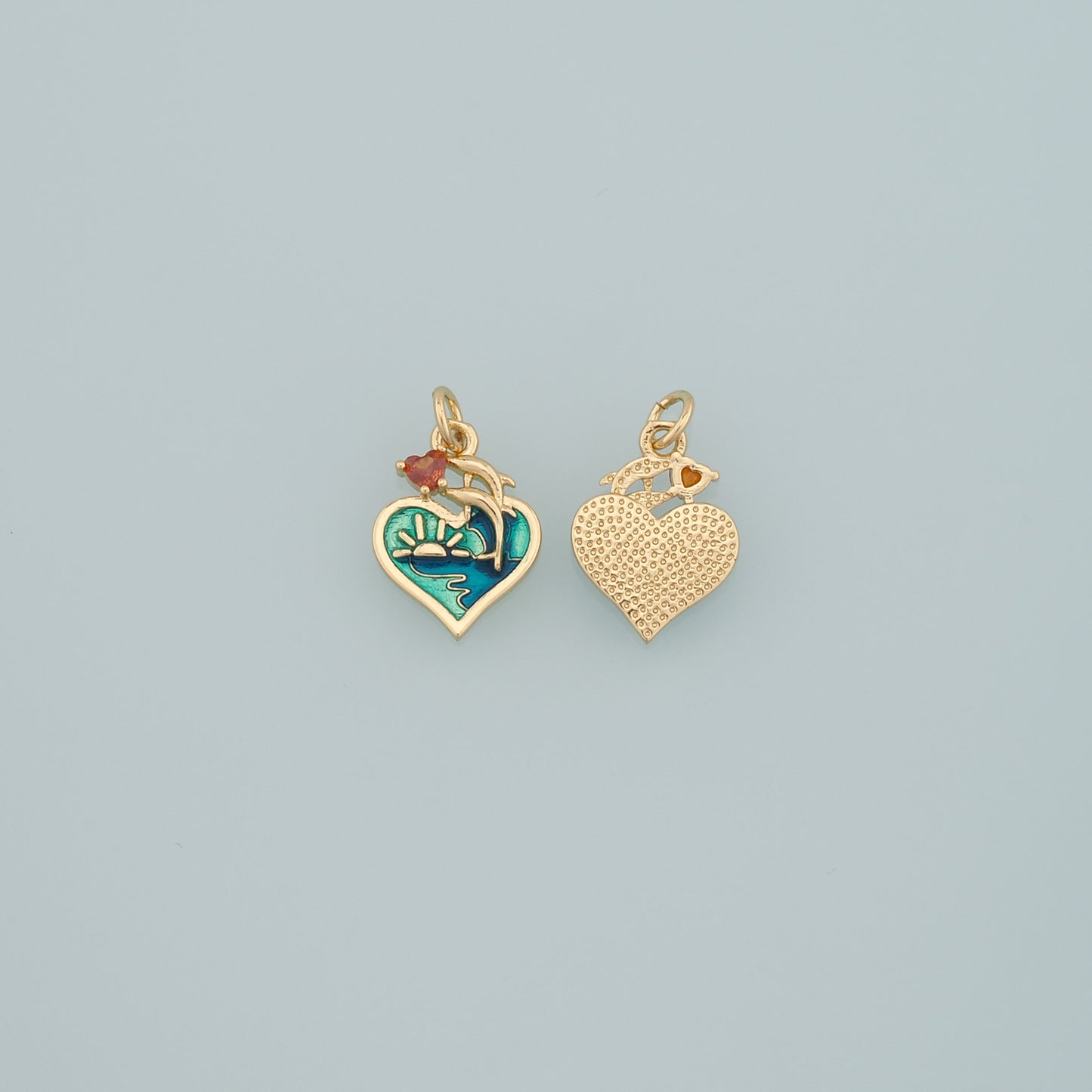 Gold Dolphin Charms,18K Gold Filled Enamel Dolphin Pendant,Enamel Dolphin Charm Bracelet Necklace for DIY Jewelry Making Supply