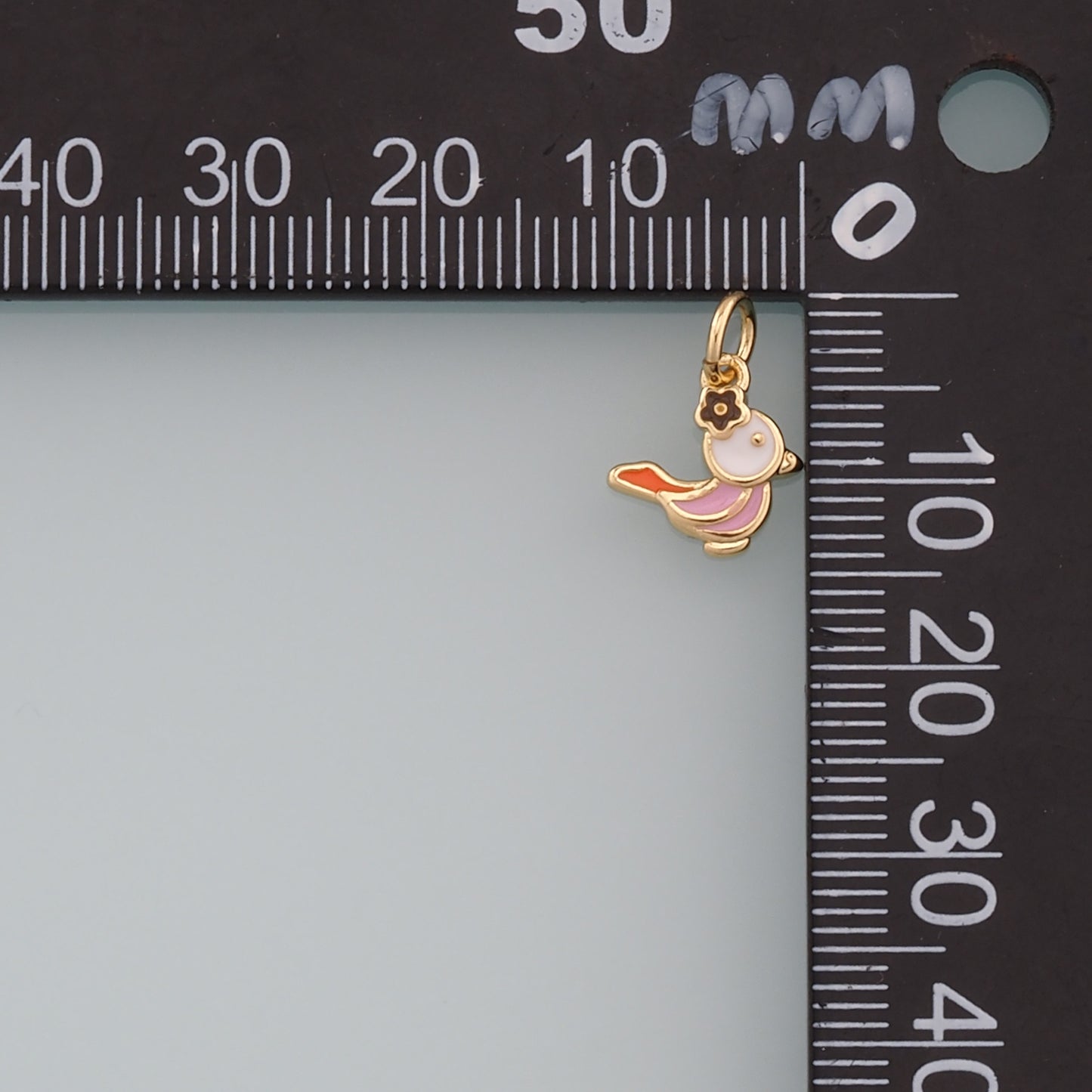 Gold Animal Charms,18K Gold Filled Bird Pendant,Enamel Bird Charm Bracelet Necklace for DIY Jewelry Making Supply