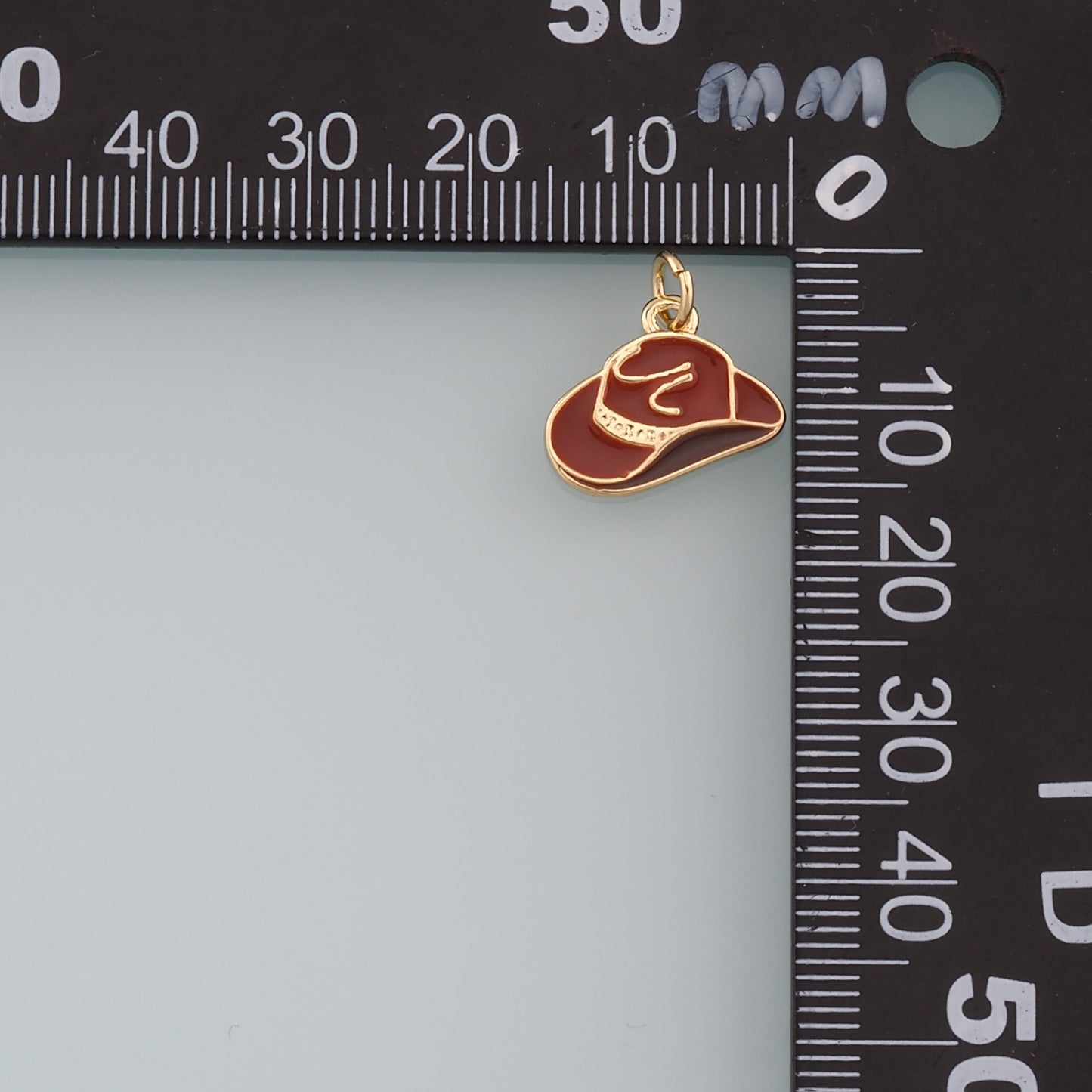 Gold Cowboy Hat Charms,18K Gold Filled Cowboy Hat Pendant,Enamel Hat Charm Bracelet Necklace for DIY Jewelry Making Supply