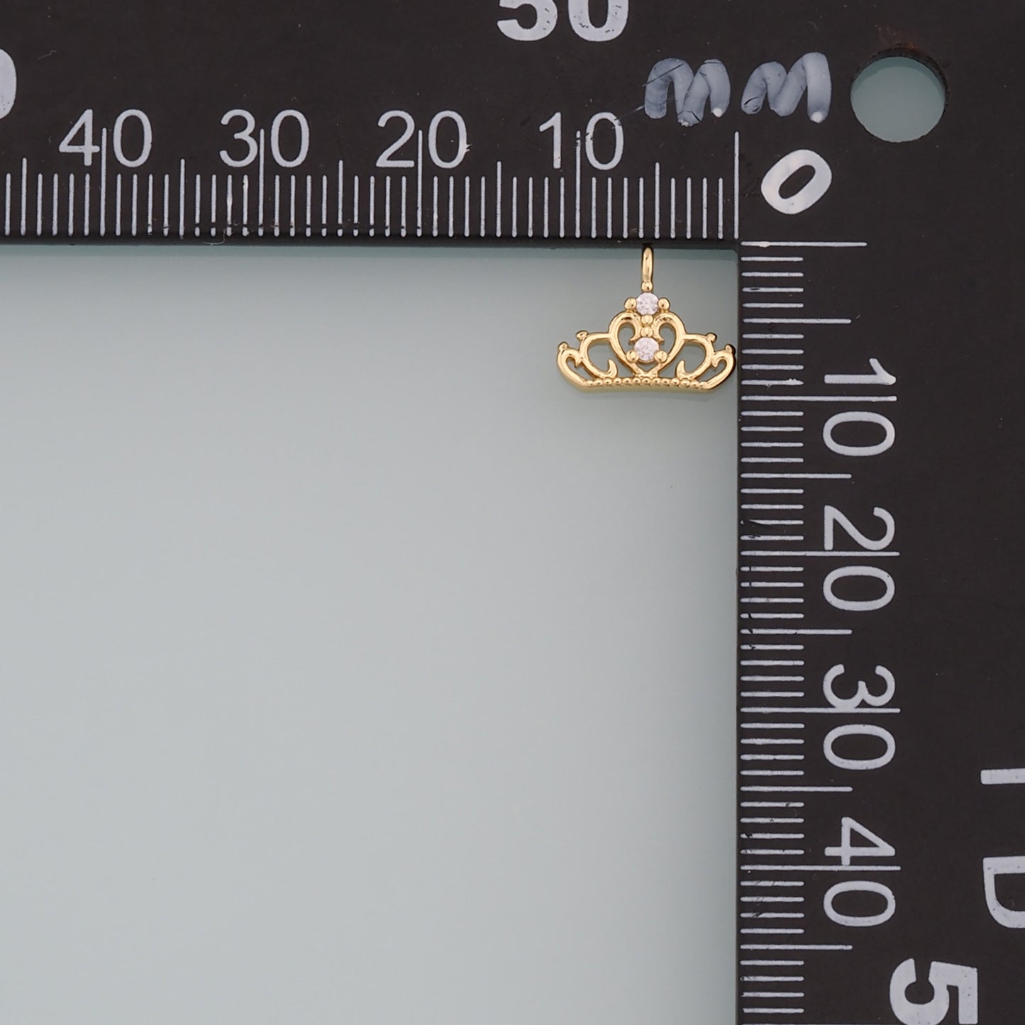 18K Gold Filled Crown Pendant,CZ Micro Pave Crown Charm Bracelet Necklace for DIY Jewelry Making Supply