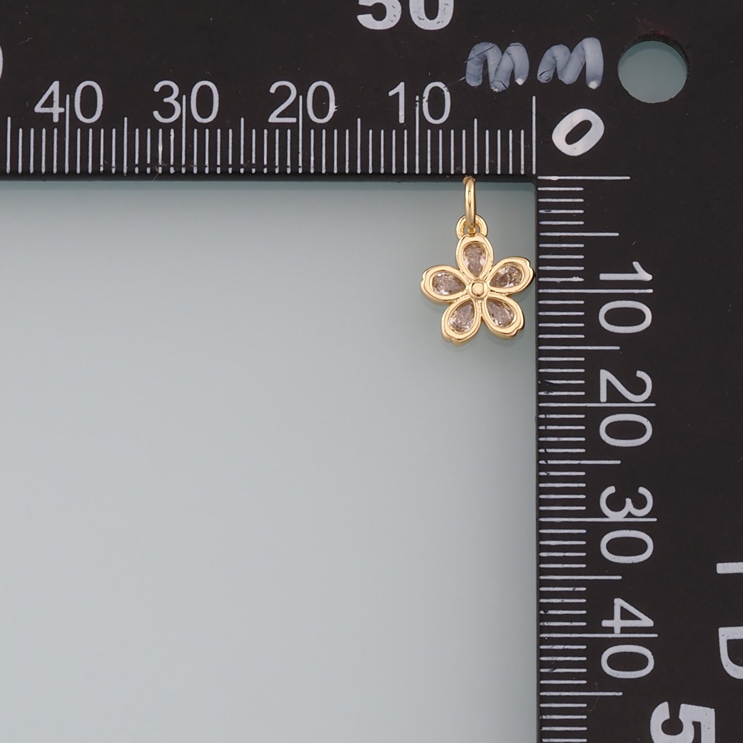 Gold Flower Charms,18K Gold Filled Flower Pendant,CZ Micro Pave Flower Charm Bracelet Necklace for DIY Jewelry Making Supply