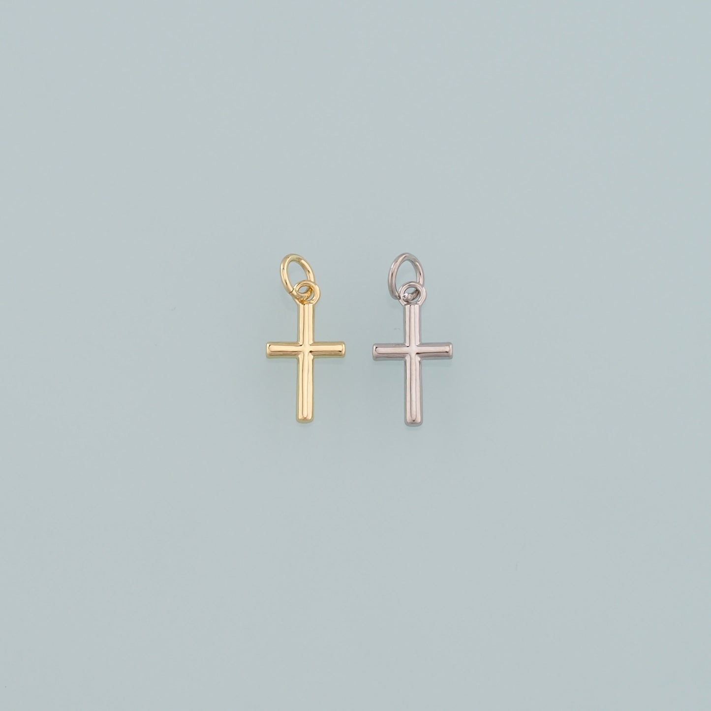 Gold Cross Charms,18K Gold Filled Cross Pendant,Religion Charm Bracelet Necklace for DIY Jewelry Making Supply