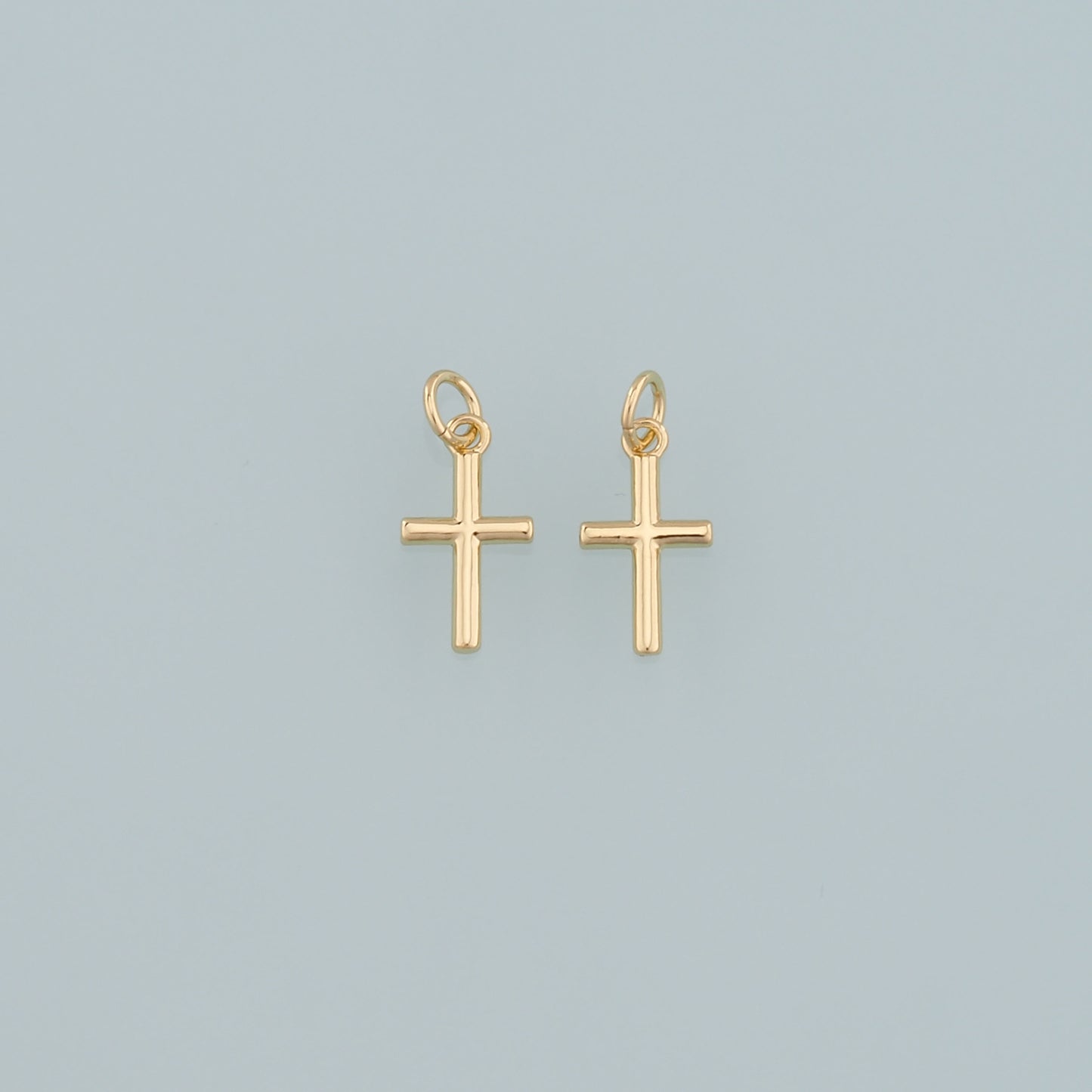 Gold Cross Charms,18K Gold Filled Cross Pendant,Religion Charm Bracelet Necklace for DIY Jewelry Making Supply