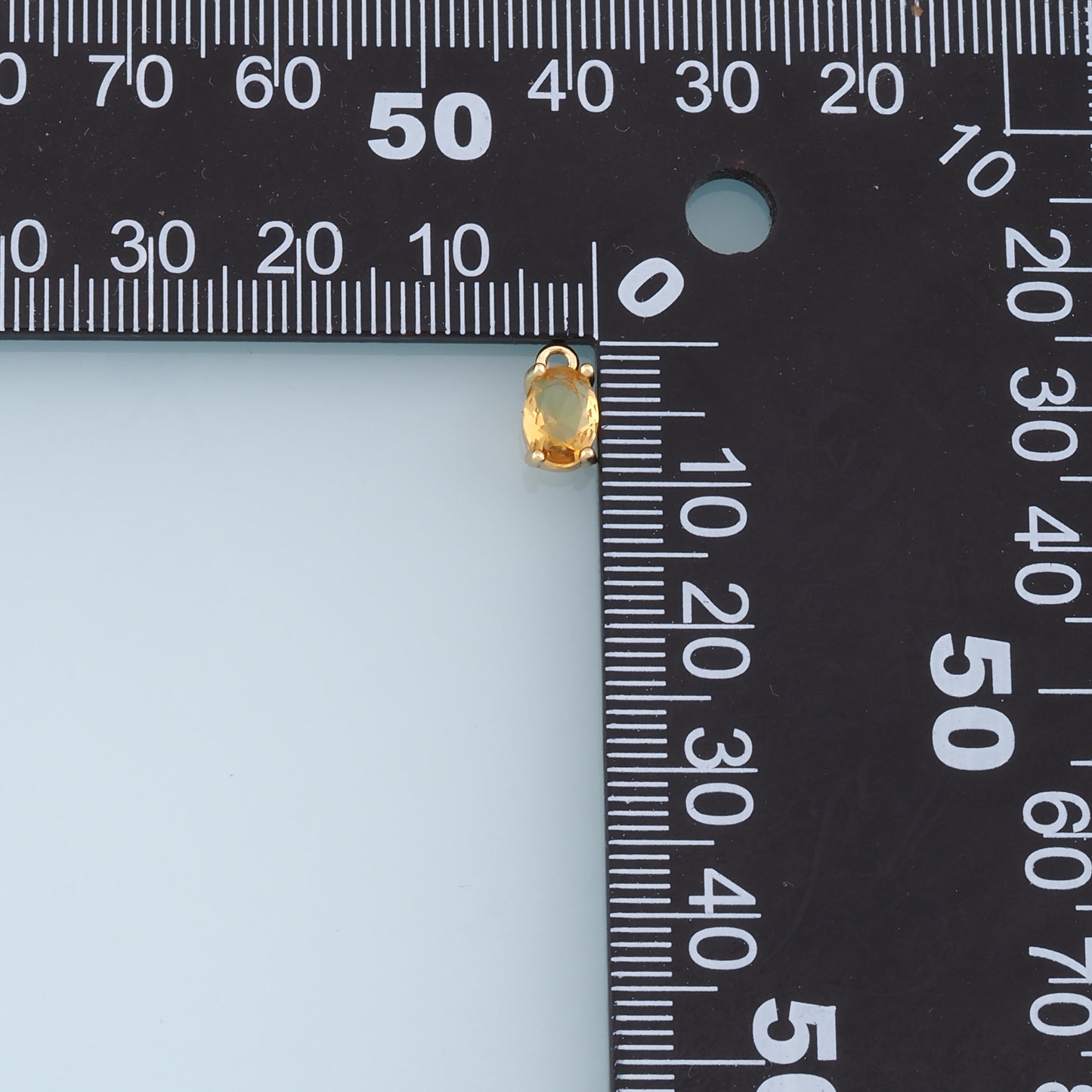 Gold Oval Crystal Charm,18K Gold Filled Crystal Pendant Bracelet Necklace for DIY Jewelry Making Supply 6mm