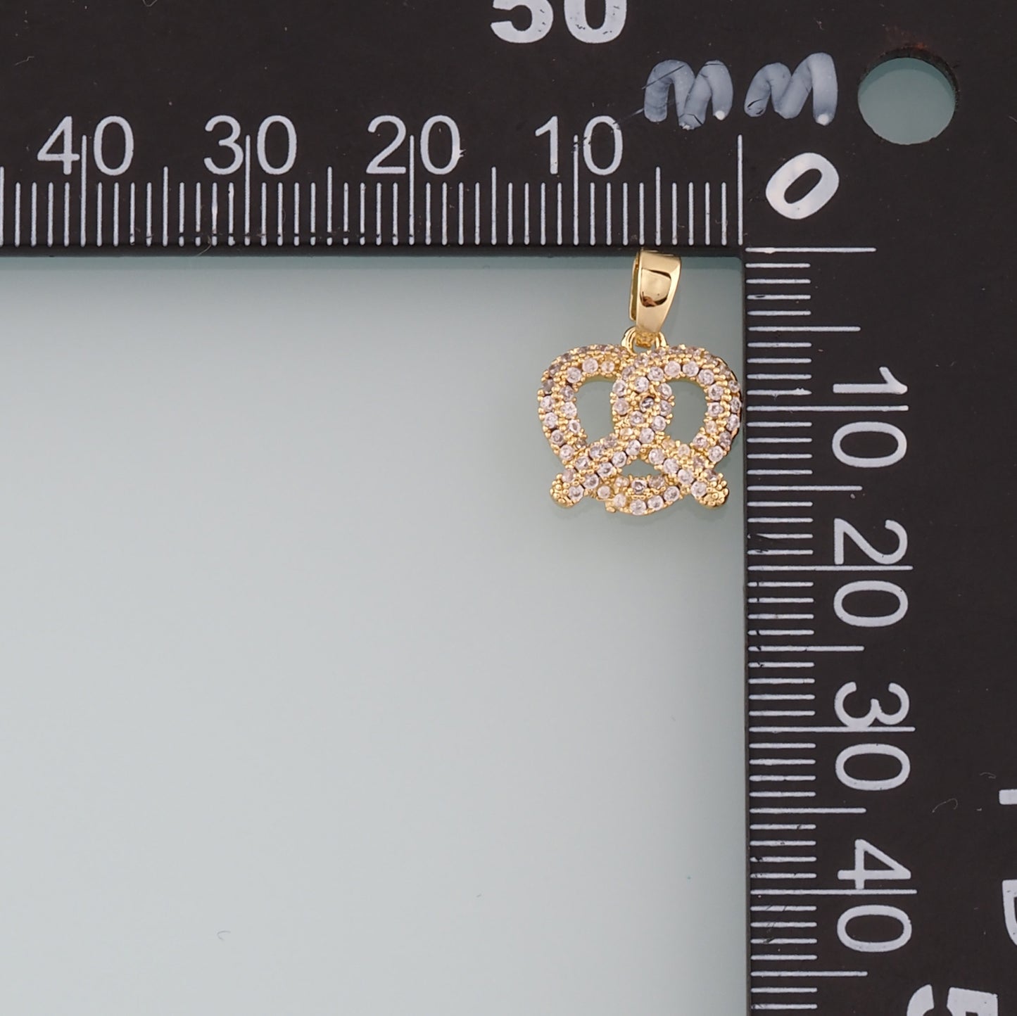 Gold Food Charms,18K Gold Filled Bread Pendant,CZ Micro Pave Bread Charm Bracelet Necklace for DIY Jewelry Making Supply