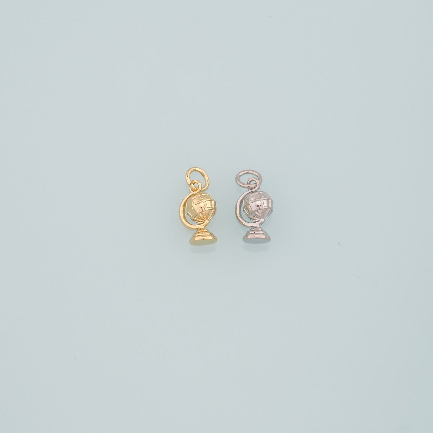 18K Gold Filled Globe Pendant,Dainty Globe Charm Bracelet Necklace for DIY Jewelry Making Supply