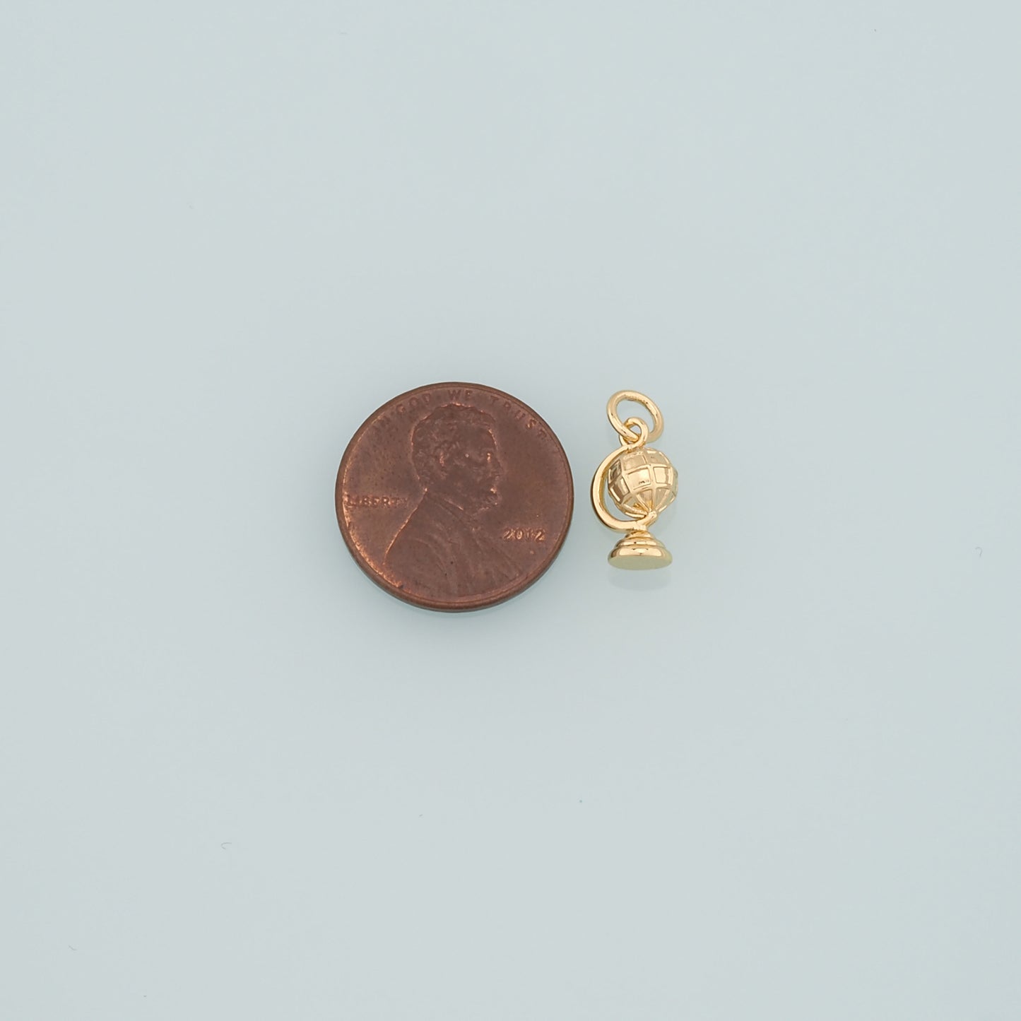 18K Gold Filled Globe Pendant,Dainty Globe Charm Bracelet Necklace for DIY Jewelry Making Supply