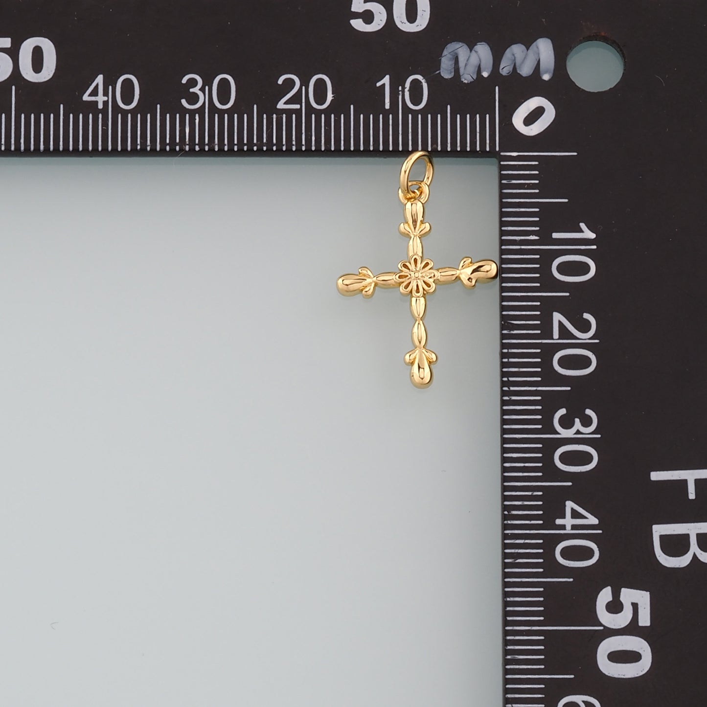 Gold Cross Charms,18K Gold Filled Cross Pendant,Religion Charm Bracelet Necklace for DIY Jewelry Making Supply