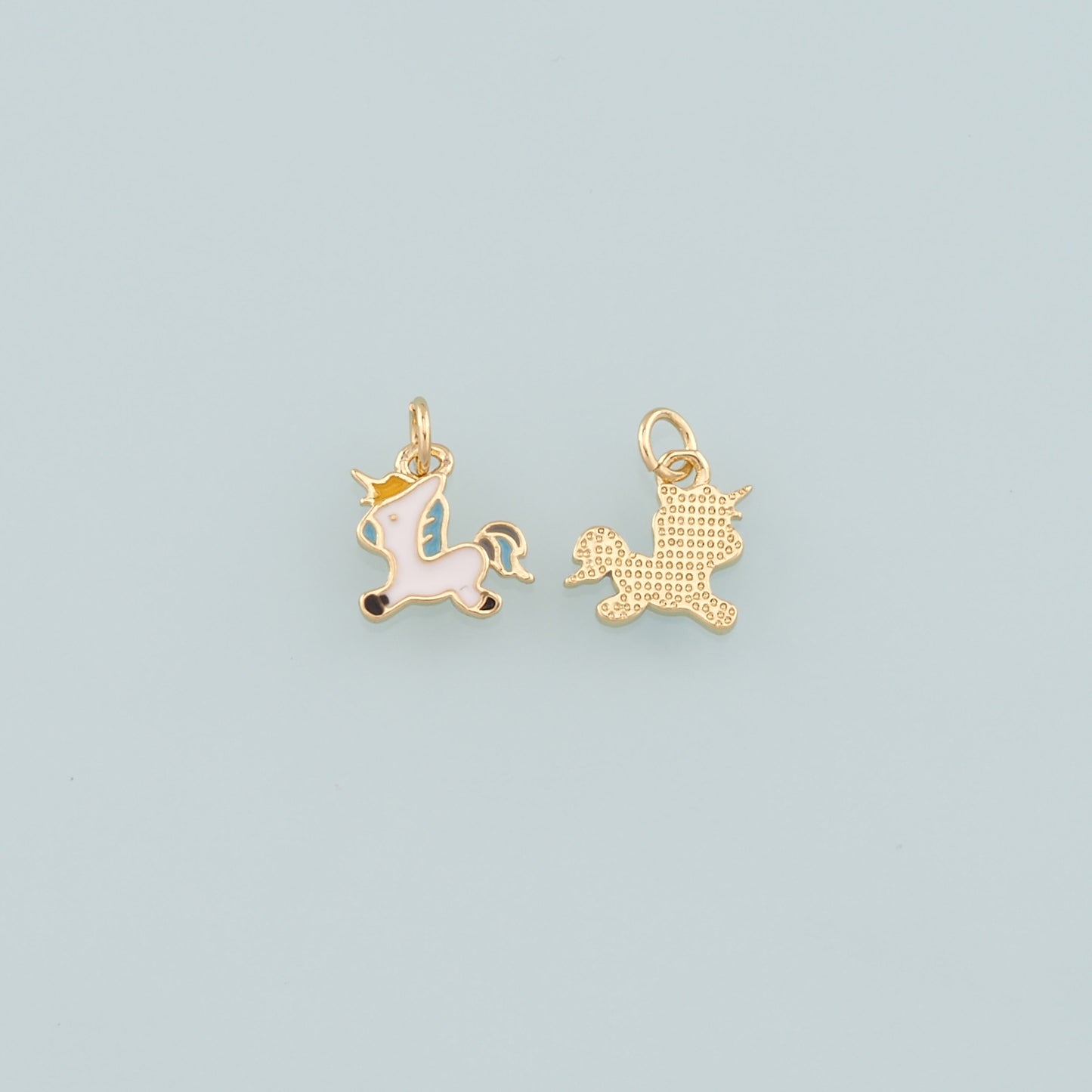 Gold Unicorn Charms,18K Gold Filled Unicorn Pendant,Enamel Unicorn Charm Bracelet Necklace for DIY Jewelry Making Supply