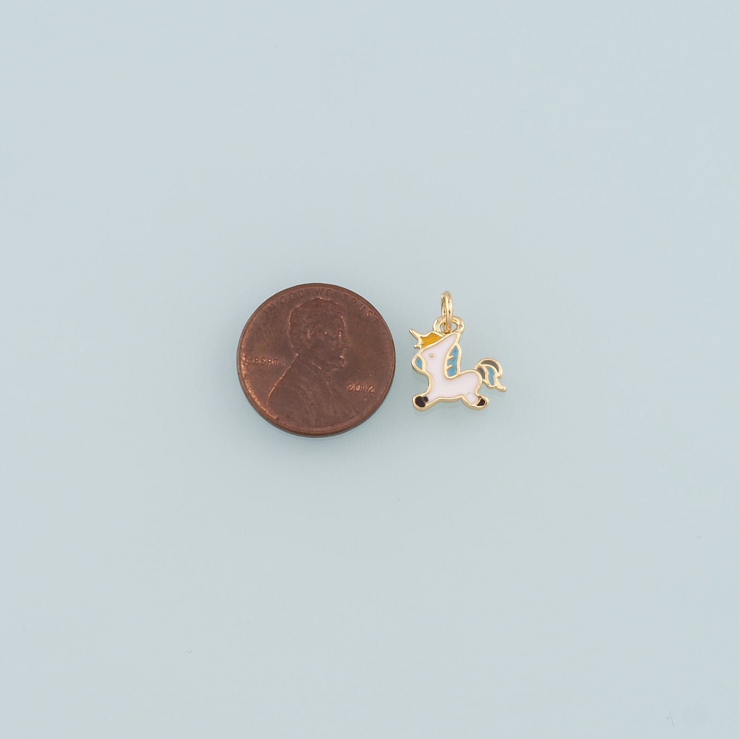 Gold Unicorn Charms,18K Gold Filled Unicorn Pendant,Enamel Unicorn Charm Bracelet Necklace for DIY Jewelry Making Supply