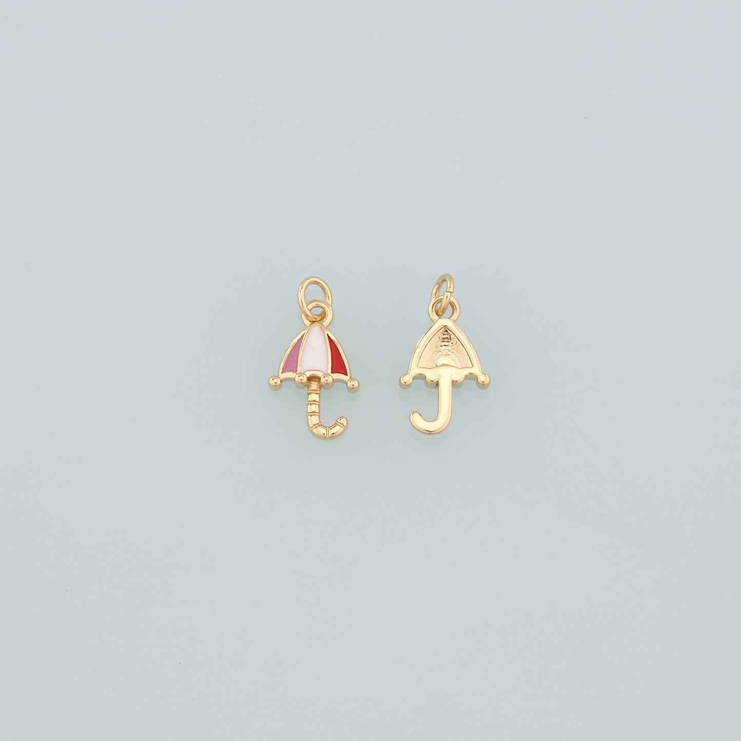 Gold Umbrella Charms,18K Gold Filled Umbrella Pendant,Enamel Umbrella Charm Bracelet Necklace for DIY Jewelry Making Supply