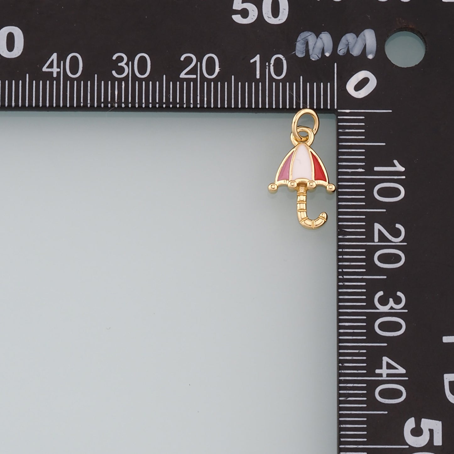 Gold Umbrella Charms,18K Gold Filled Umbrella Pendant,Enamel Umbrella Charm Bracelet Necklace for DIY Jewelry Making Supply