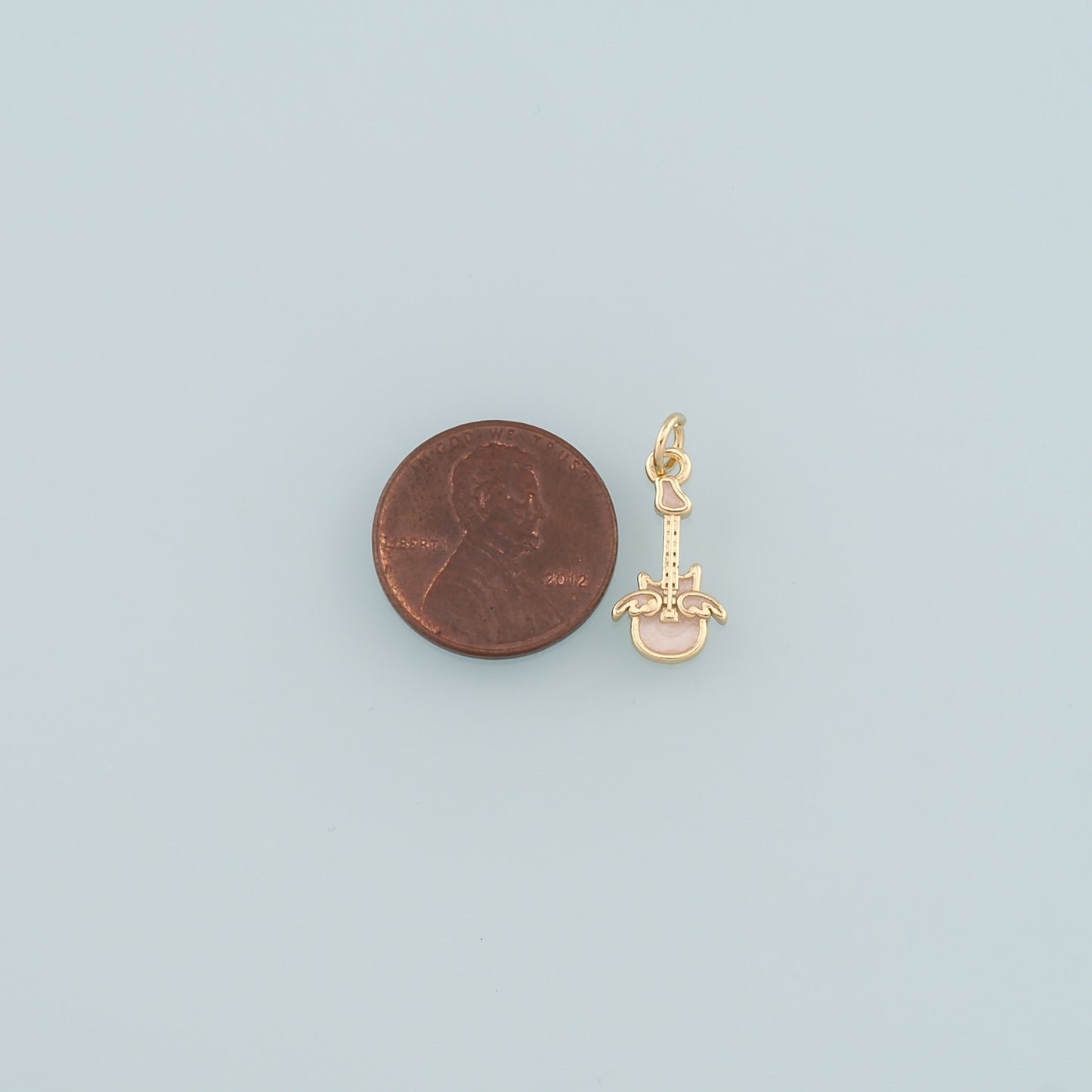 Gold Guitar Charms,18K Gold Filled Guitar Pendant,Enamel Guitar Charm Bracelet Necklace for DIY Jewelry Making Supply