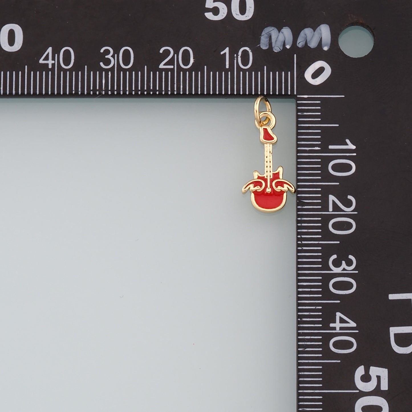 Gold Guitar Charms,18K Gold Filled Guitar Pendant,Enamel Guitar Charm Bracelet Necklace for DIY Jewelry Making Supply