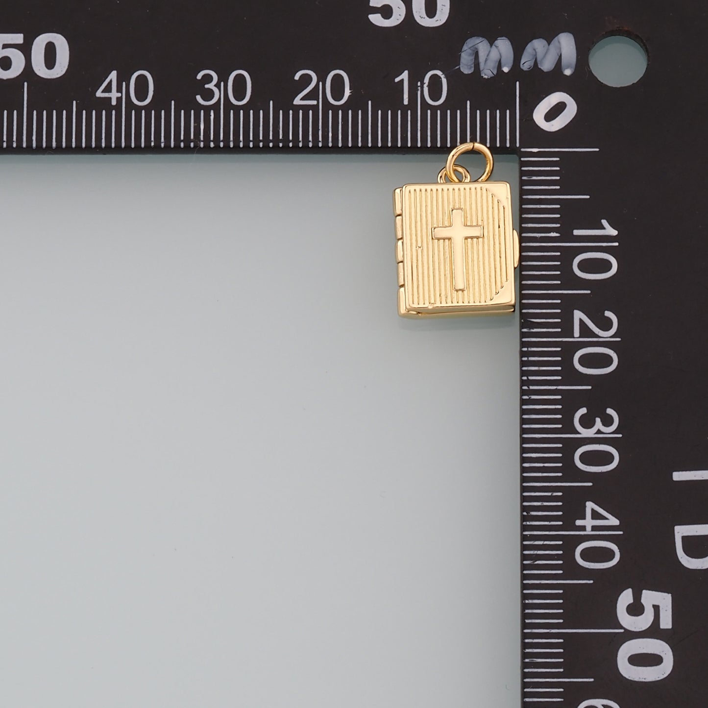 Gold Religion Charms,18K Gold Filled Cross Pendant,Openable Bible Charm Bracelet Necklace for DIY Jewelry Making Supply