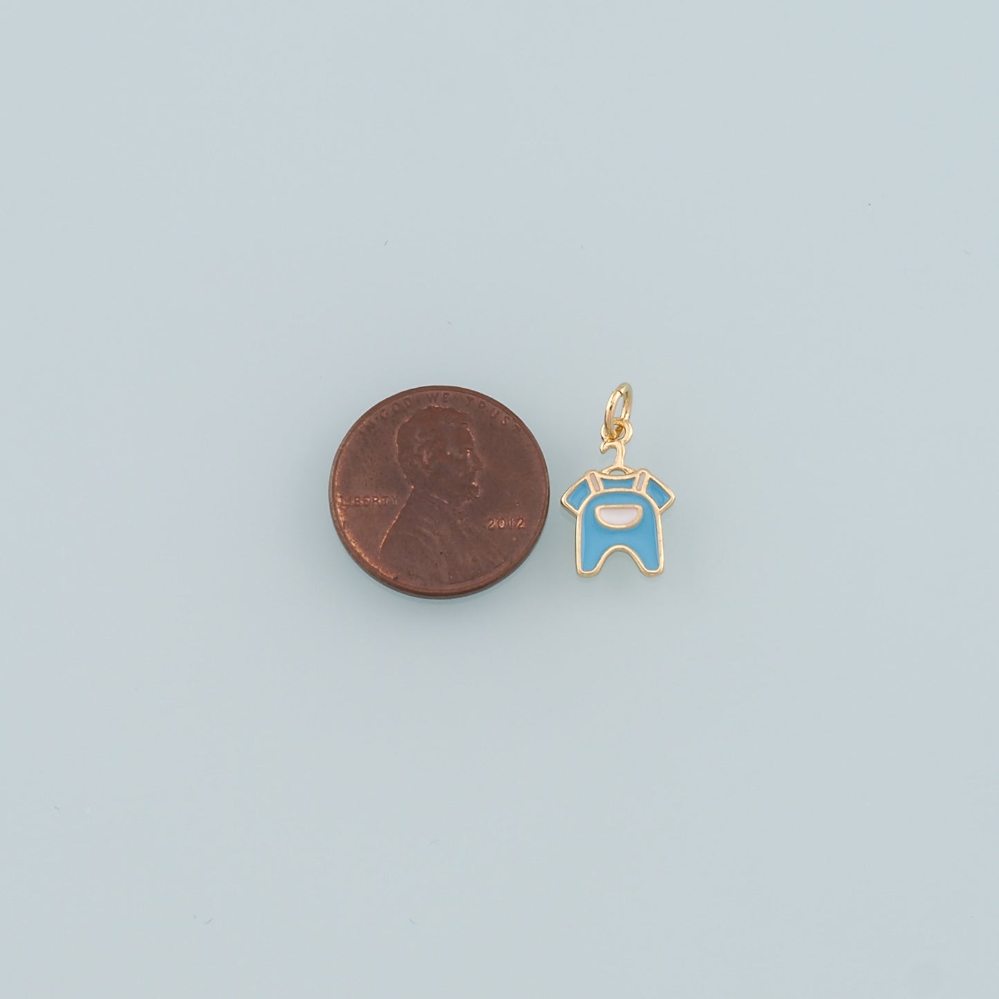 Gold Clothes Charms,18K Gold Filled Clothes Pendant,Enamel Overalls Charm Bracelet Necklace for DIY Jewelry Making Supply