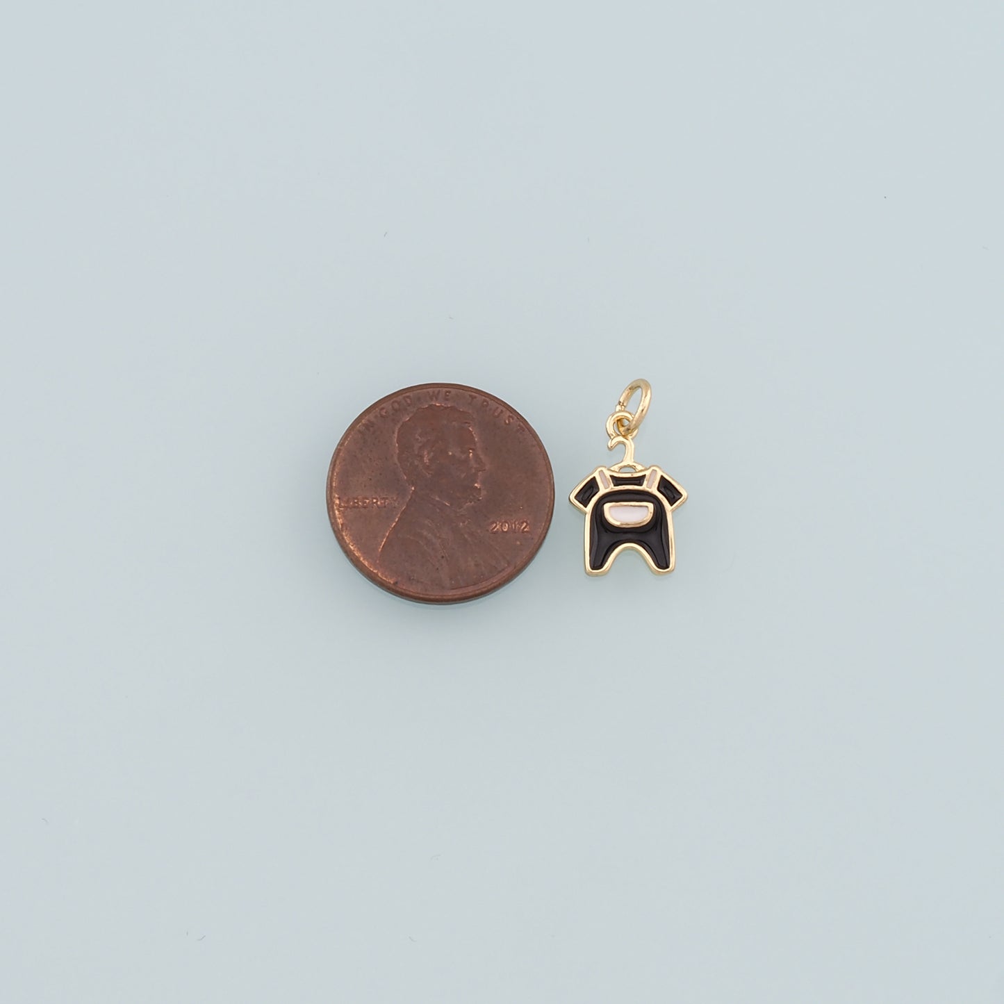 Gold Clothes Charms,18K Gold Filled Clothes Pendant,Enamel Overalls Charm Bracelet Necklace for DIY Jewelry Making Supply