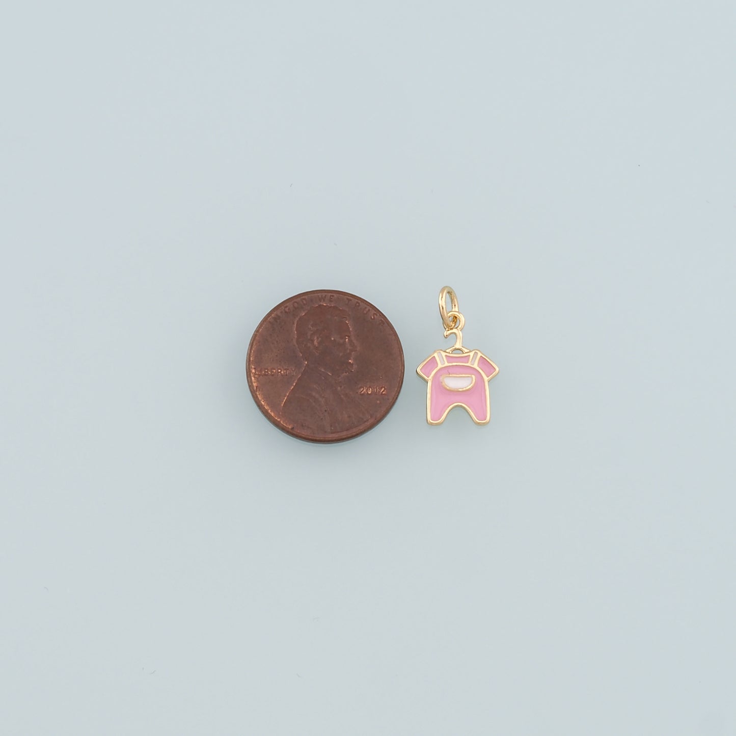 Gold Clothes Charms,18K Gold Filled Clothes Pendant,Enamel Overalls Charm Bracelet Necklace for DIY Jewelry Making Supply