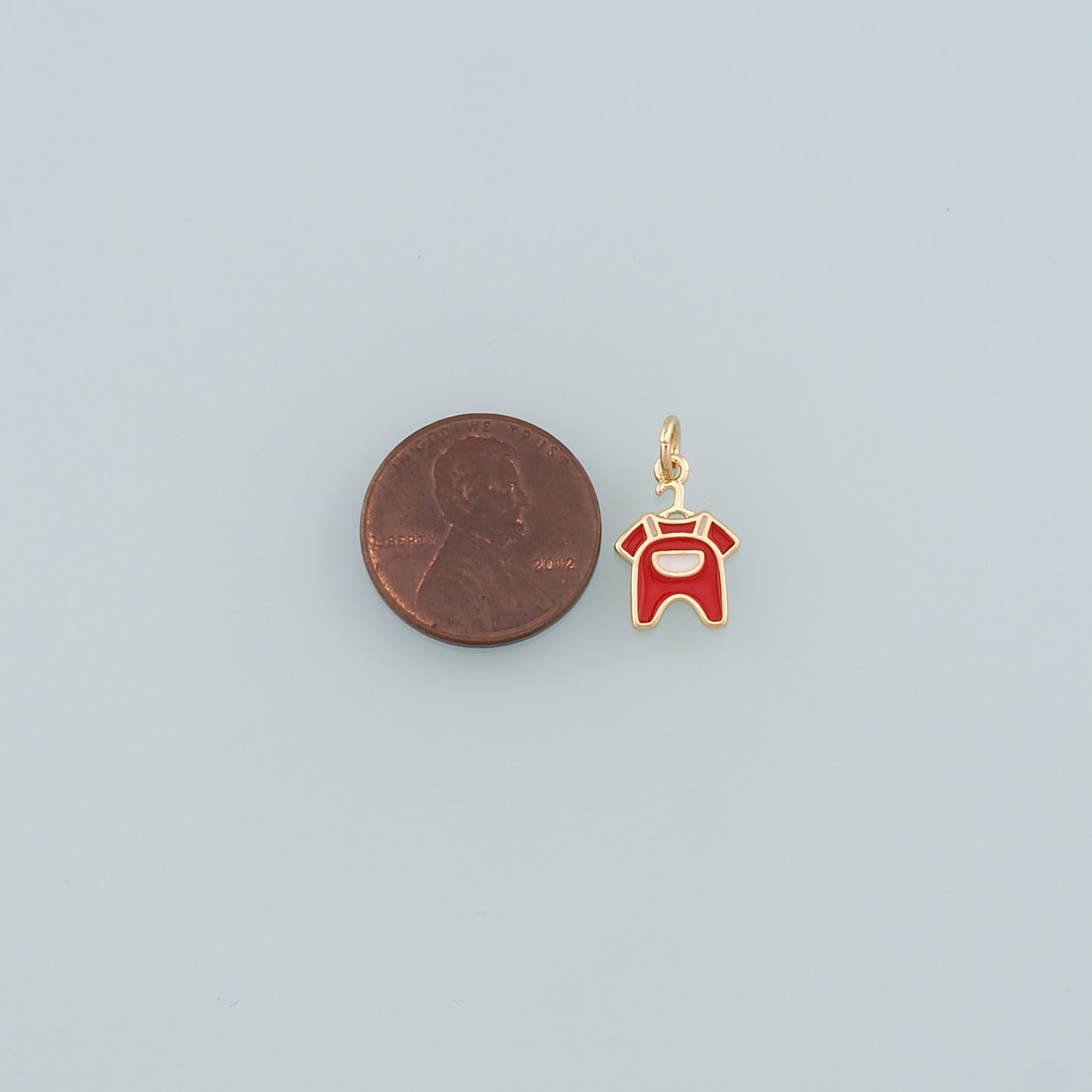 Gold Clothes Charms,18K Gold Filled Clothes Pendant,Enamel Overalls Charm Bracelet Necklace for DIY Jewelry Making Supply
