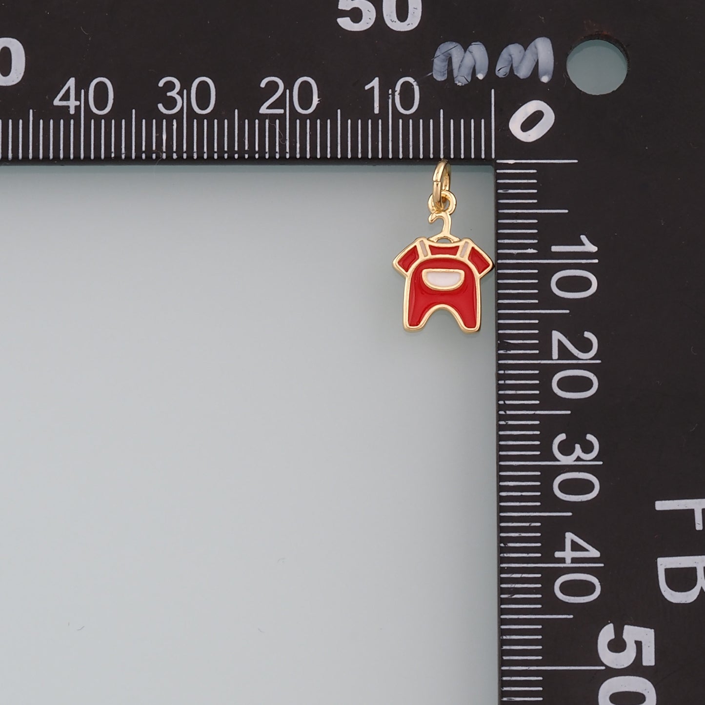 Gold Clothes Charms,18K Gold Filled Clothes Pendant,Enamel Overalls Charm Bracelet Necklace for DIY Jewelry Making Supply