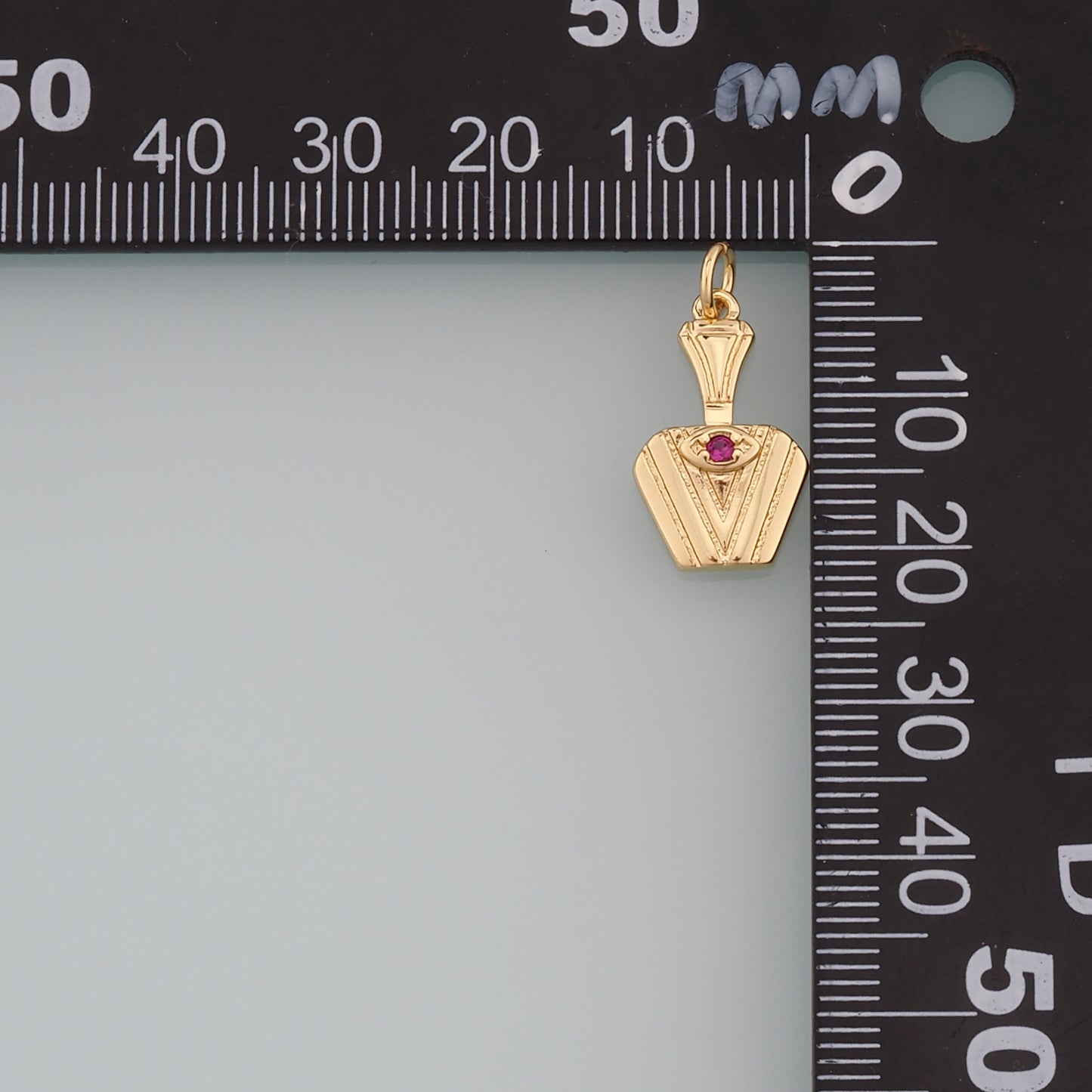 18K Gold Filled Vase Pendant,CZ Micro Pave Vase Charm Bracelet Necklace for DIY Jewelry Making Supply