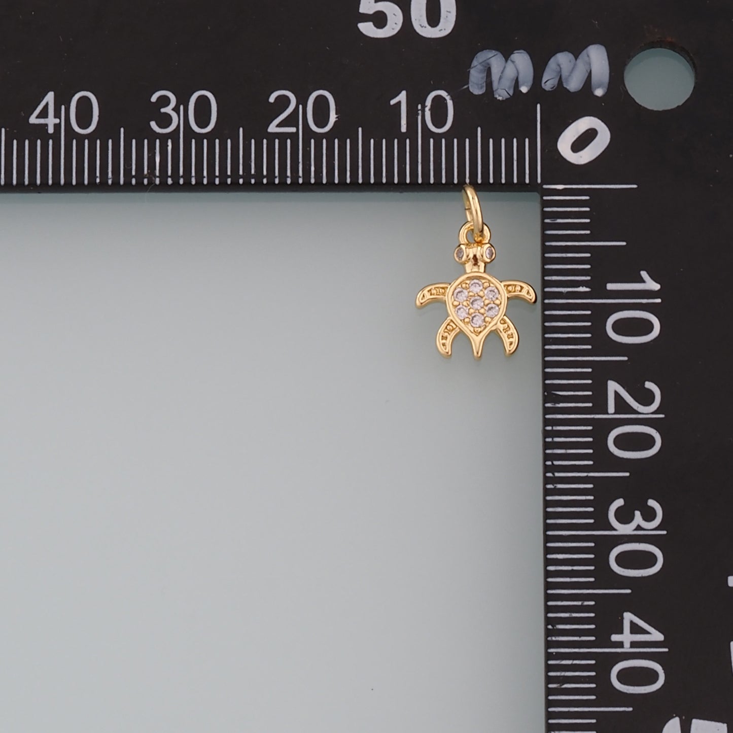 Gold Turtle Charms,18K Gold Filled Turtle Pendant,CZ Micro Pave Turtle Charm Bracelet Necklace for DIY Jewelry Making Supply