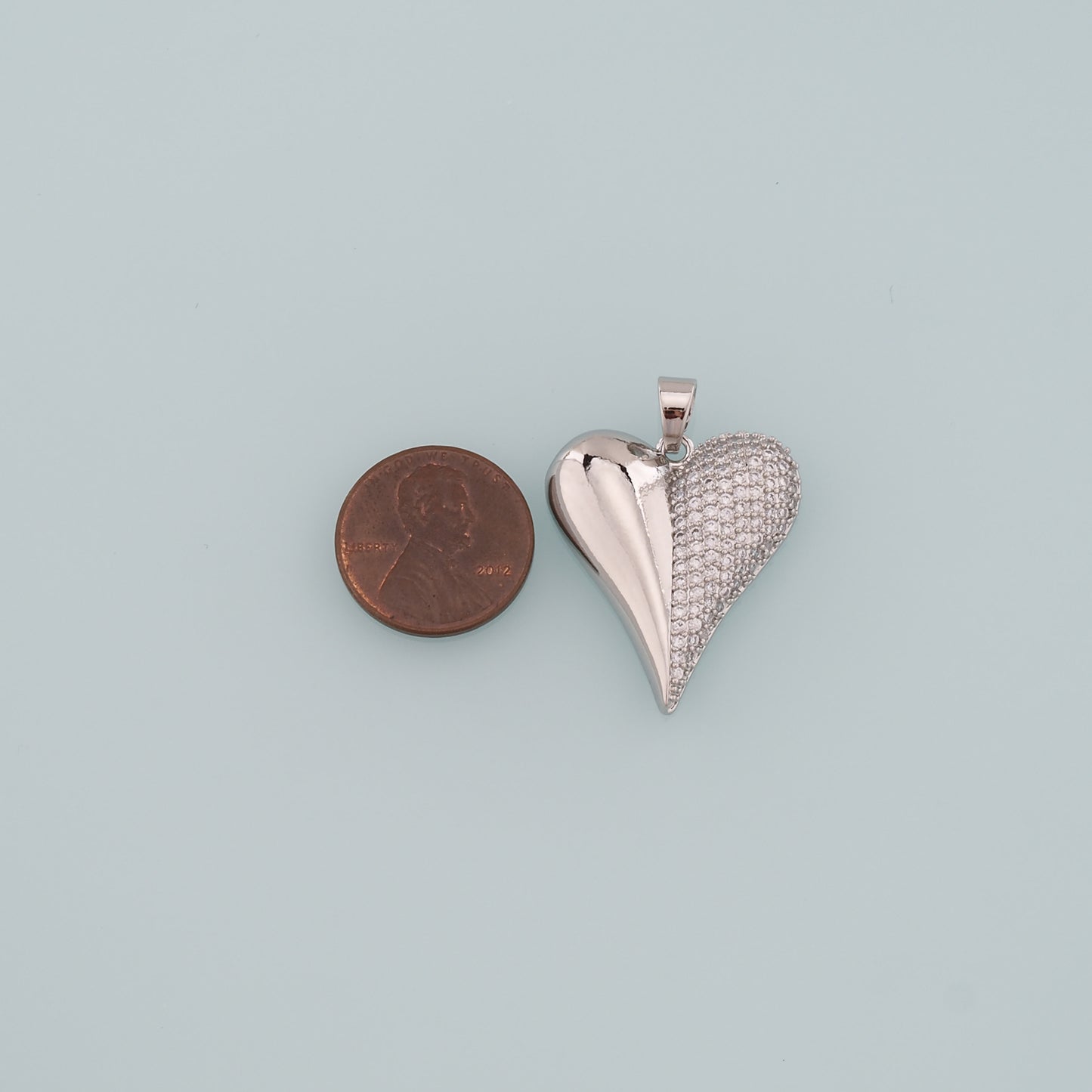 Gold Heart Charms,18K Gold Filled Heart Pendant,CZ Micro Pave Heart Charm Bracelet Necklace for DIY Jewelry Making Supply