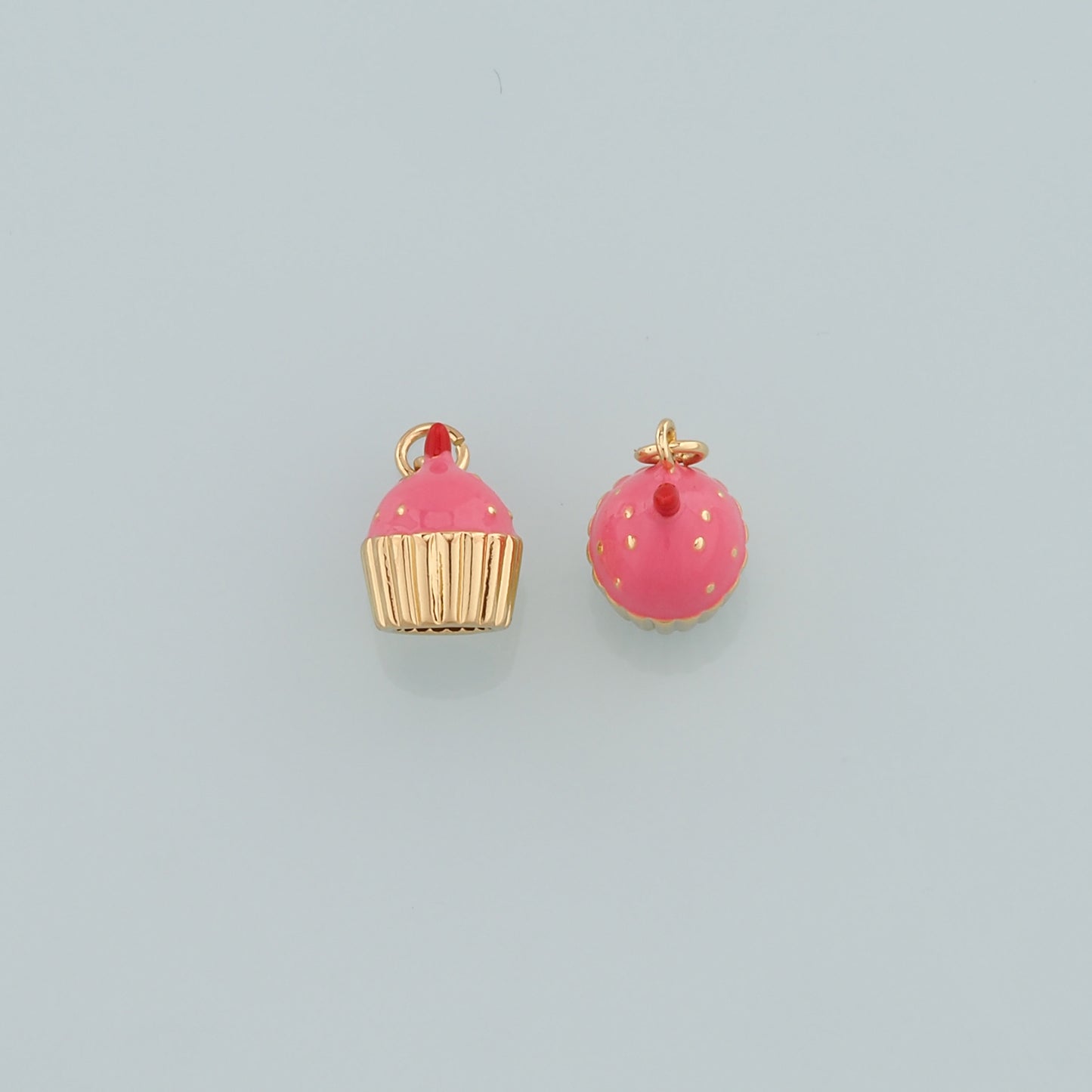 18K Gold Filled Cake Pendant,Enamel Cake Charm Bracelet Necklace for DIY Jewelry Making Supply