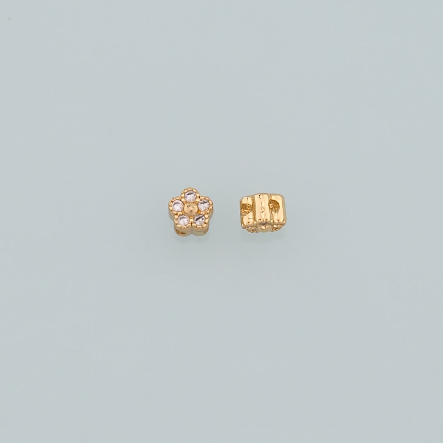 Gold Flower Spacer Beads Charms,18K Gold Filled Flower Bracelet Necklace for DIY Jewelry Making Supply