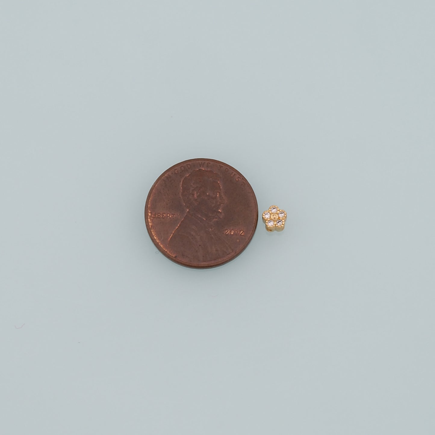 Gold Flower Spacer Beads Charms,18K Gold Filled Flower Bracelet Necklace for DIY Jewelry Making Supply