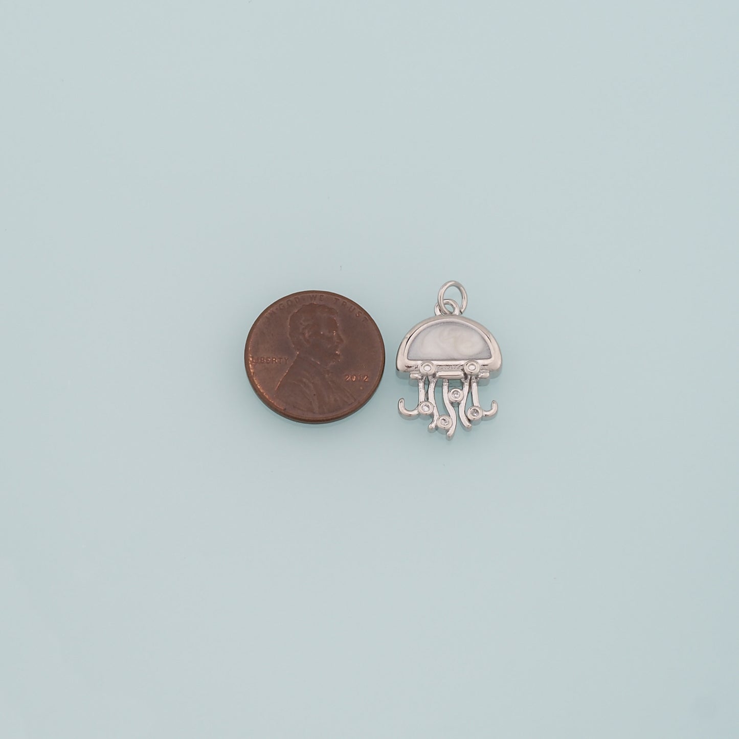 Gold Jellyfish Charms,18K Gold Filled Jellyfish Pendant,Enamel Ocean Charm Bracelet Necklace for DIY Jewelry Making Supply