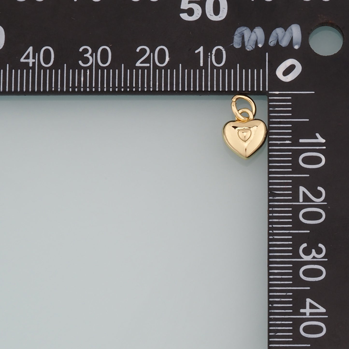 Gold Heart Charms,18K Gold Filled Heart Pendant,Dinty Heart Charm Bracelet Necklace for DIY Jewelry Making Supply