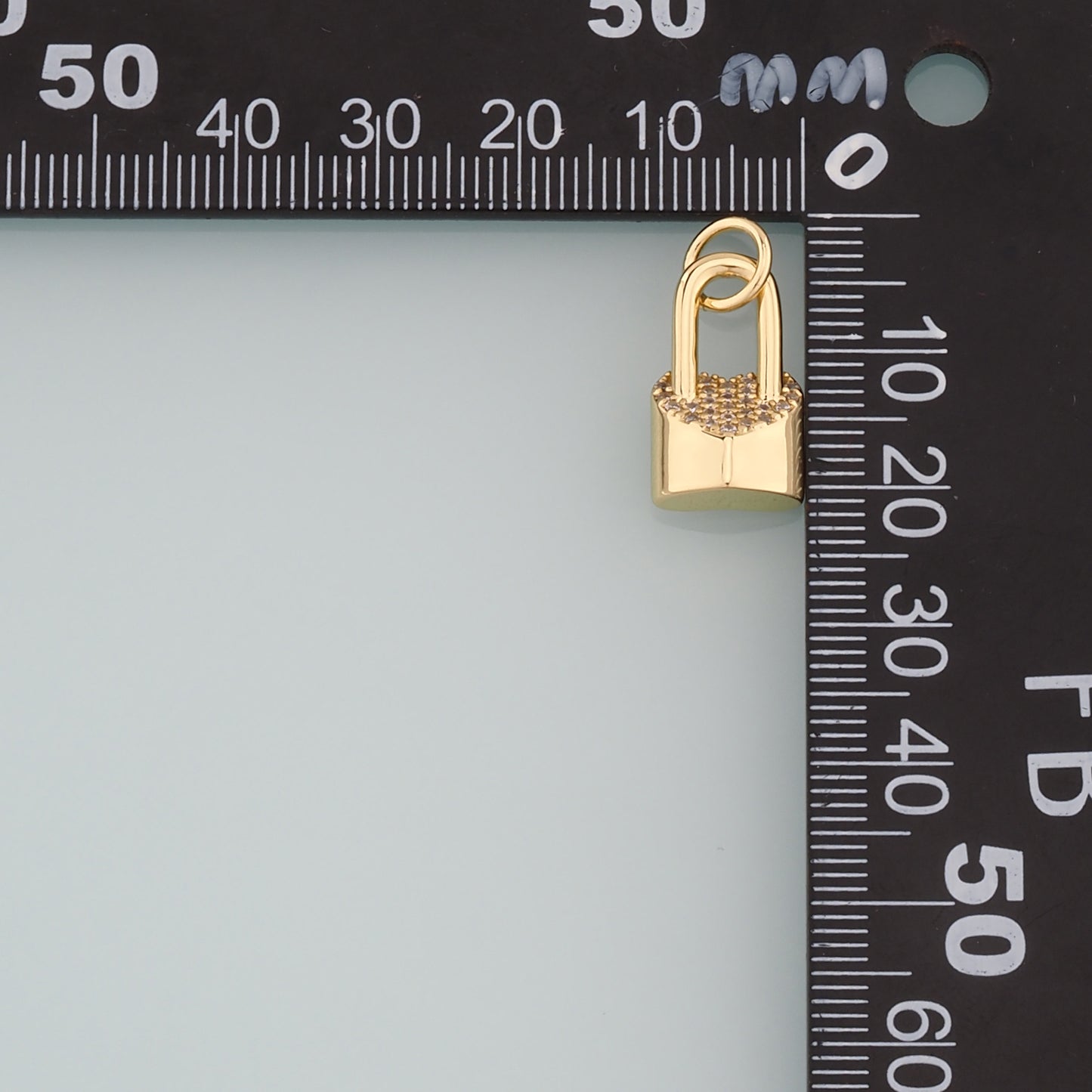 Gold Key Lock Charms,18K Gold Filled Lock Pendant,CZ Micro Pave Lock Charm Bracelet Necklace for DIY Jewelry Making Supply