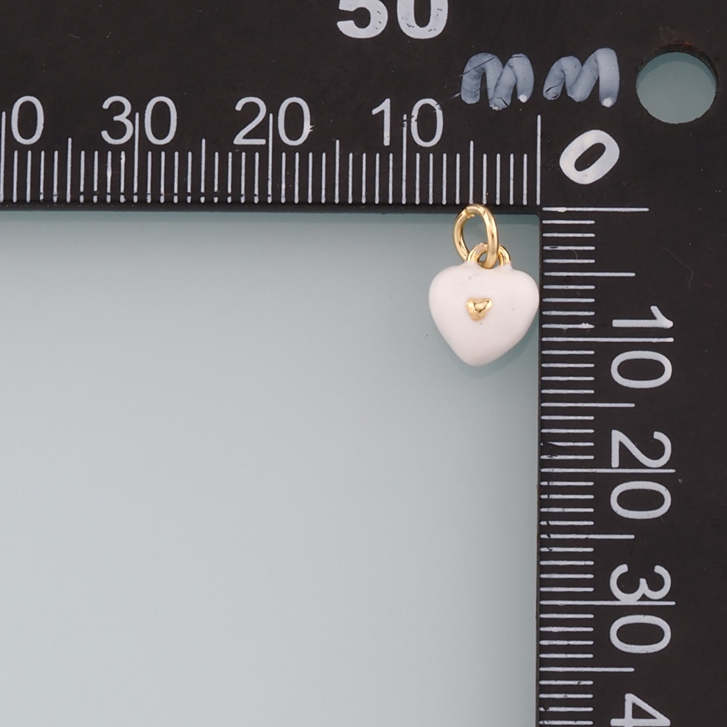 Gold Heart Charms,18K Gold Filled Heart Pendant,Enamel Heart Charm Bracelet Necklace for DIY Jewelry Making Supply