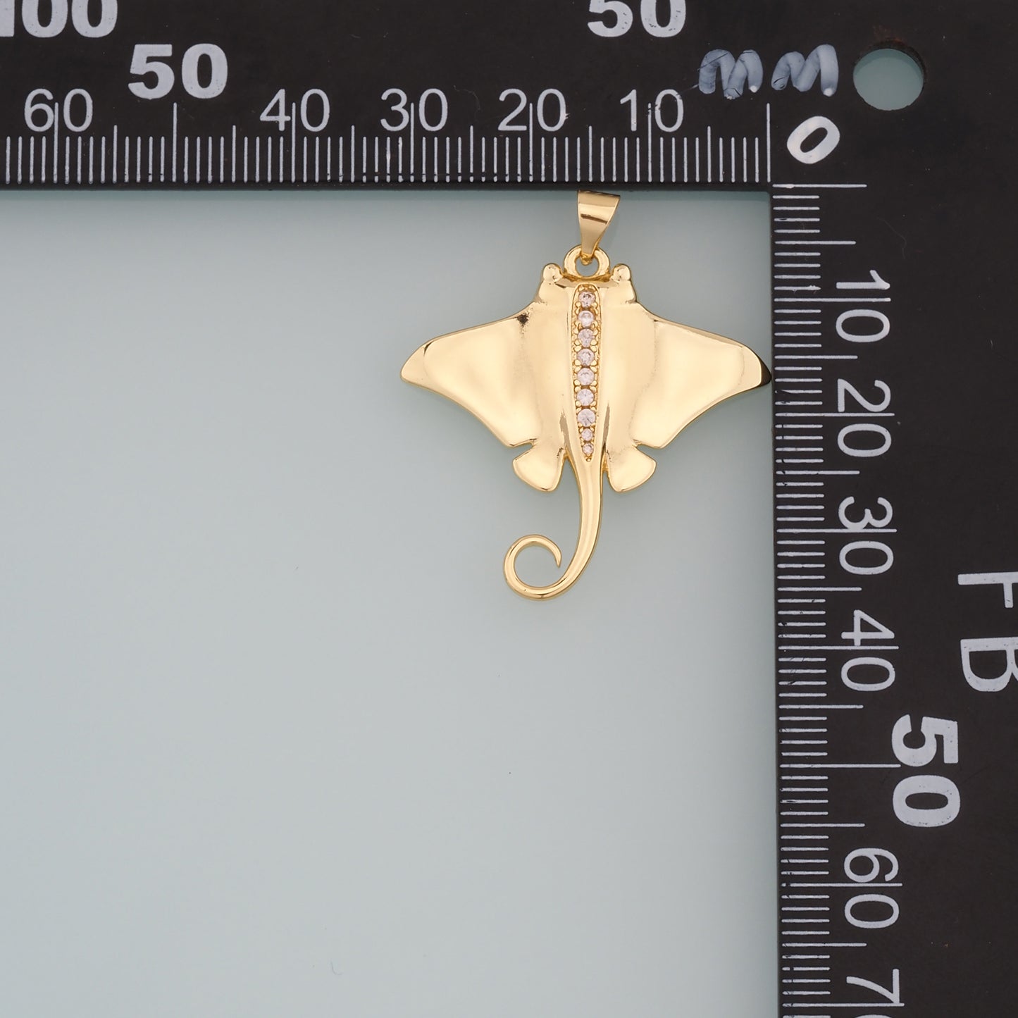 Gold Fish Charms,18K Gold Filled Manta Ray Pendant,CZ Micro Pave Manta Ray Charm Bracelet Necklace for DIY Jewelry Making Supply