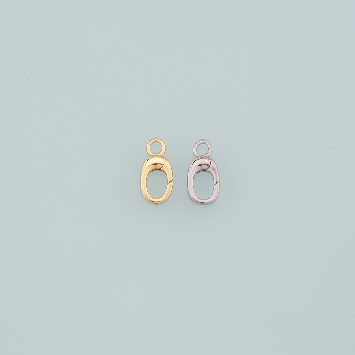 18K Gold Filled Oval Carabiner Clasp,Carabiner Lock Connector,Spring Push Gate for DIY Jewelry Finding Necklace Bracelet