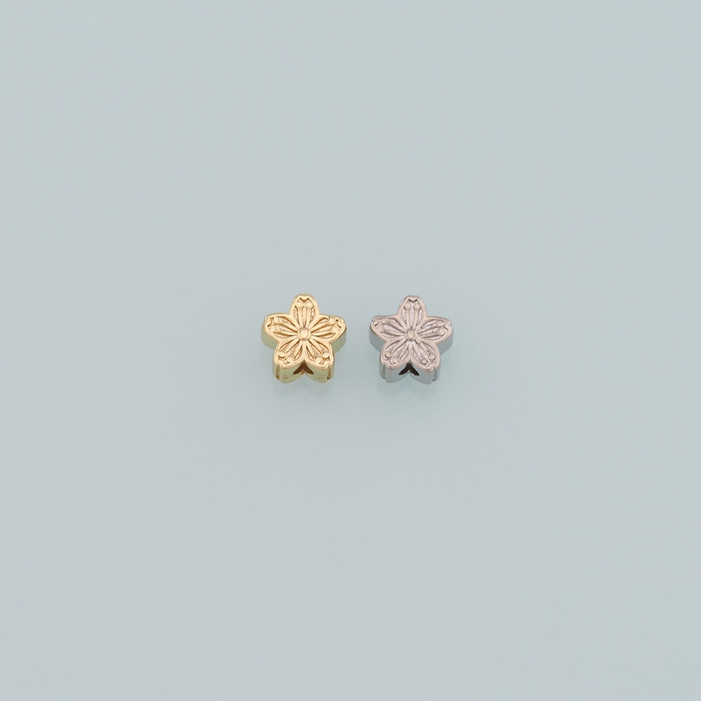 Gold Flower Spacer Beads Charms,18K Gold Filled Flower Bracelet Necklace for DIY Jewelry Making Supply