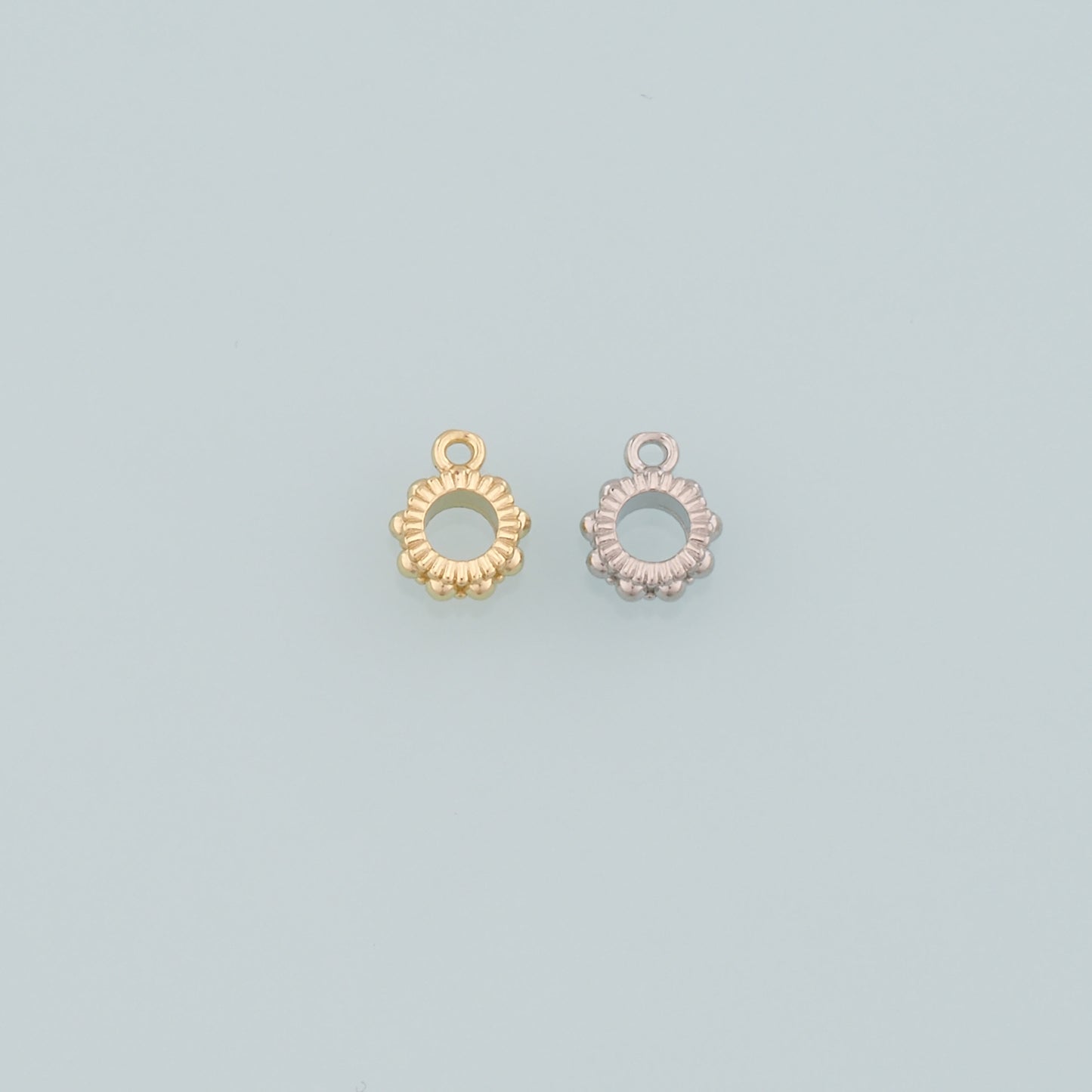 Gold Round Beads Charms,18K Gold Filled Round spacer beads Bracelet Necklace for DIY Jewelry Making Supply