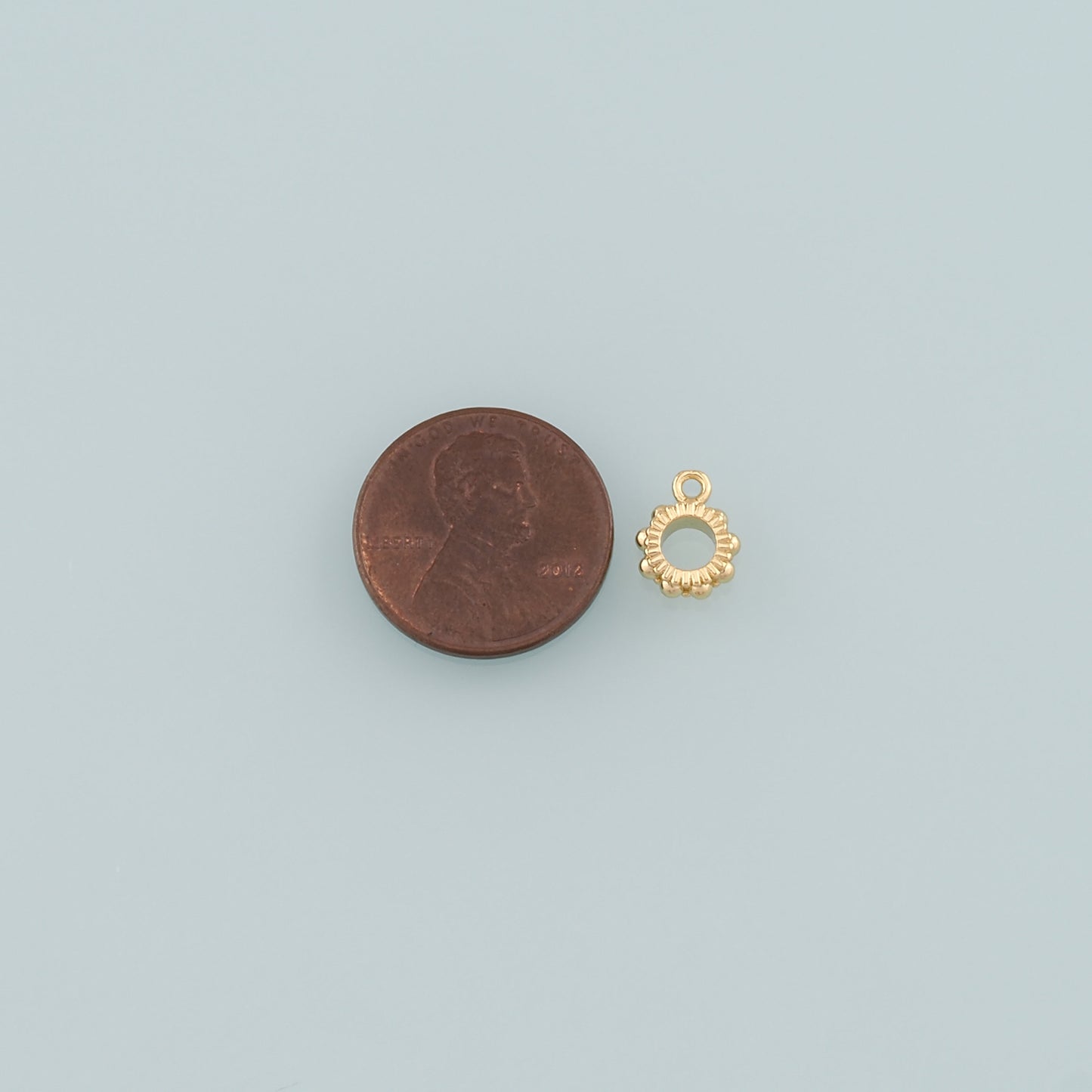 Gold Round Beads Charms,18K Gold Filled Round spacer beads Bracelet Necklace for DIY Jewelry Making Supply