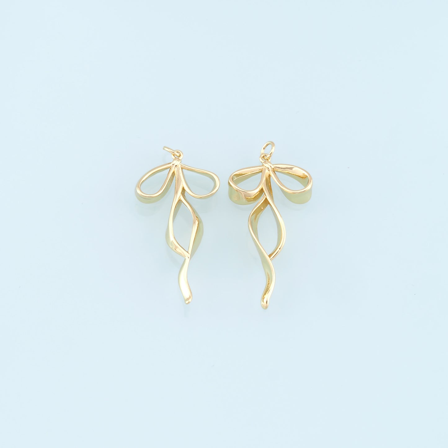 Gold Bow Charms,18K Gold Filled Bow Pendant,Bow Tie Charm Bracelet Necklace for DIY Jewelry Making Supply