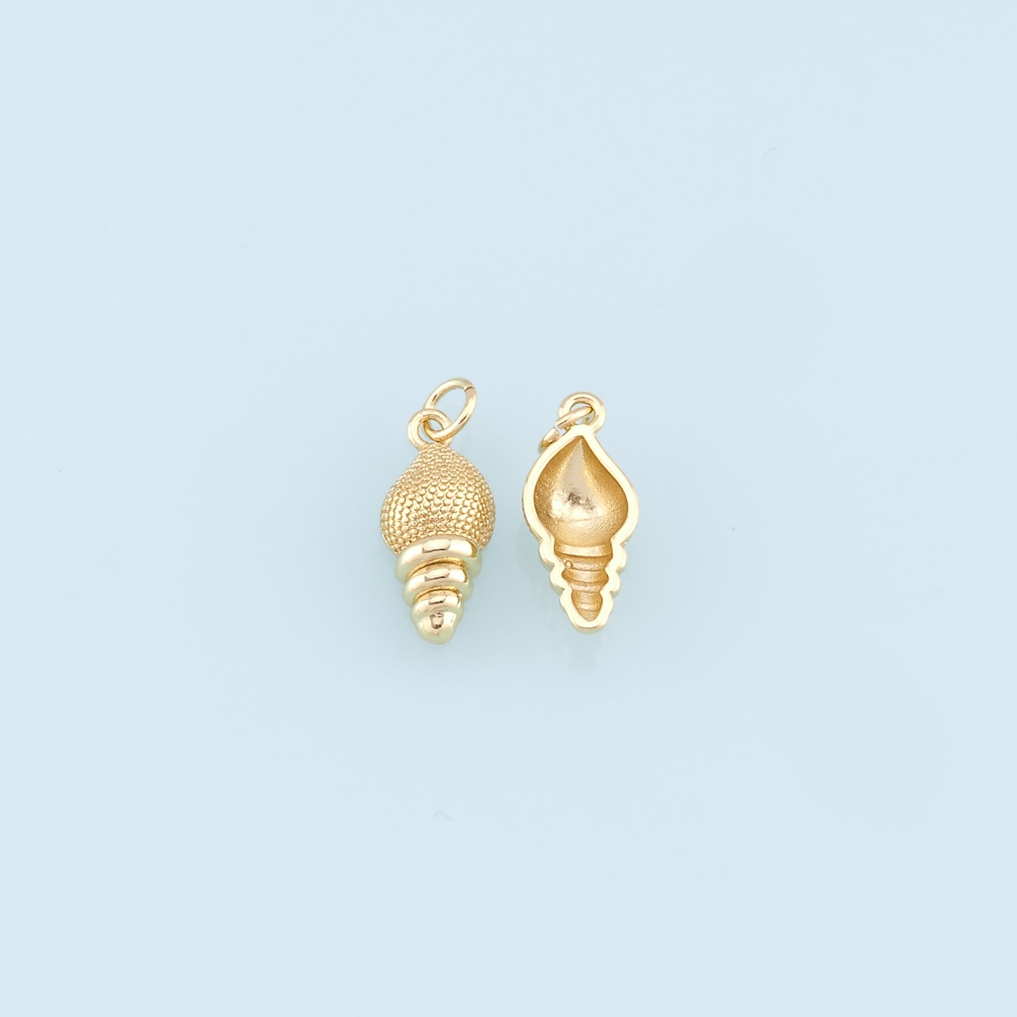 Gold Conch Charms,18K Gold Filled Conch Shell Pendant,Silver Conch Shell Charm Bracelet Necklace for DIY Jewelry Making Supply