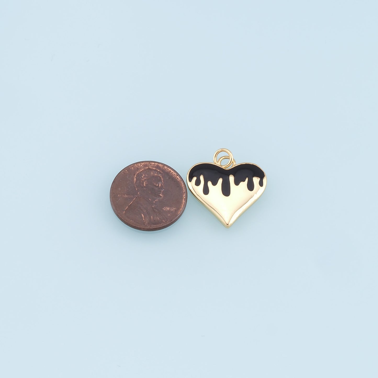 Gold Heart Charms,18K Gold Filled Enamel Heart Pendant,Heart Charm Bracelet Necklace for DIY Jewelry Making Supply