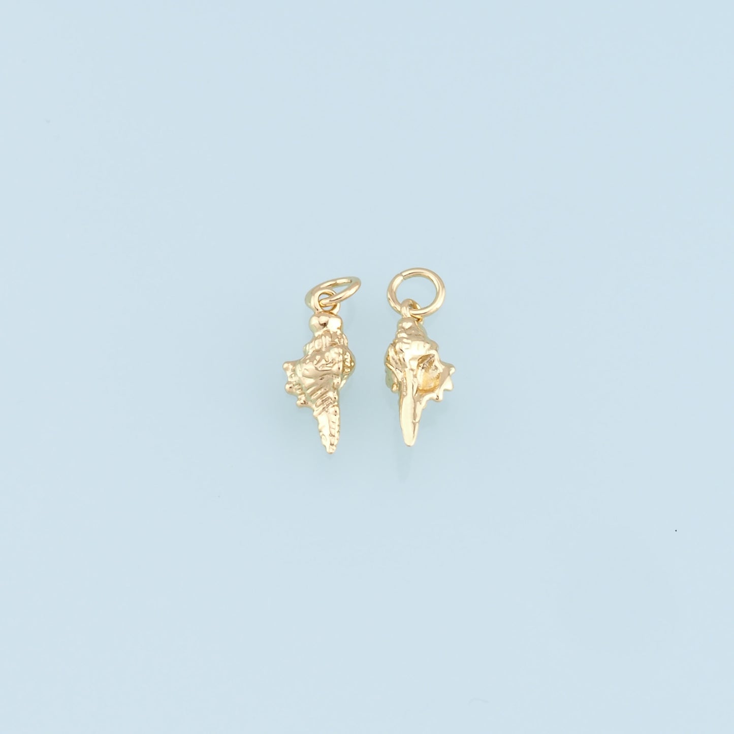 Gold Conch Charms,18K Gold Filled Conch Shell Pendant,Silver Conch Shell Charm Bracelet Necklace for DIY Jewelry Making Supply