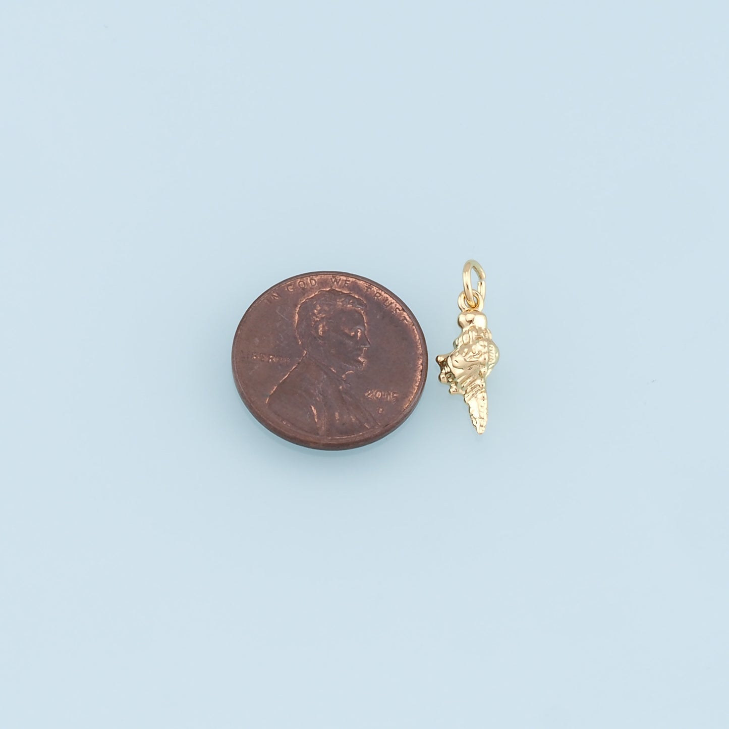 Gold Conch Charms,18K Gold Filled Conch Shell Pendant,Silver Conch Shell Charm Bracelet Necklace for DIY Jewelry Making Supply