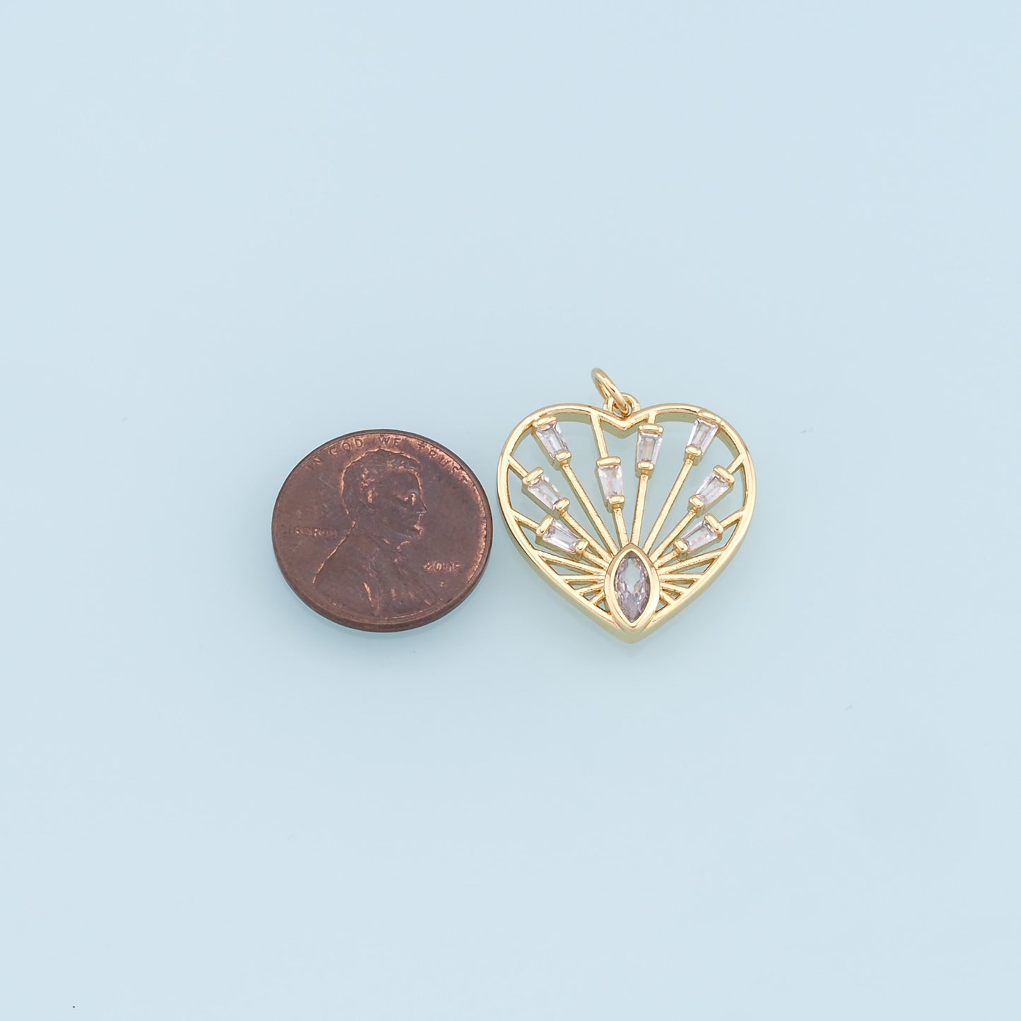 Gold Heart Charms,18K Gold Filled Heart Pendant,Heart Charm Bracelet Necklace for DIY Jewelry Making Supply