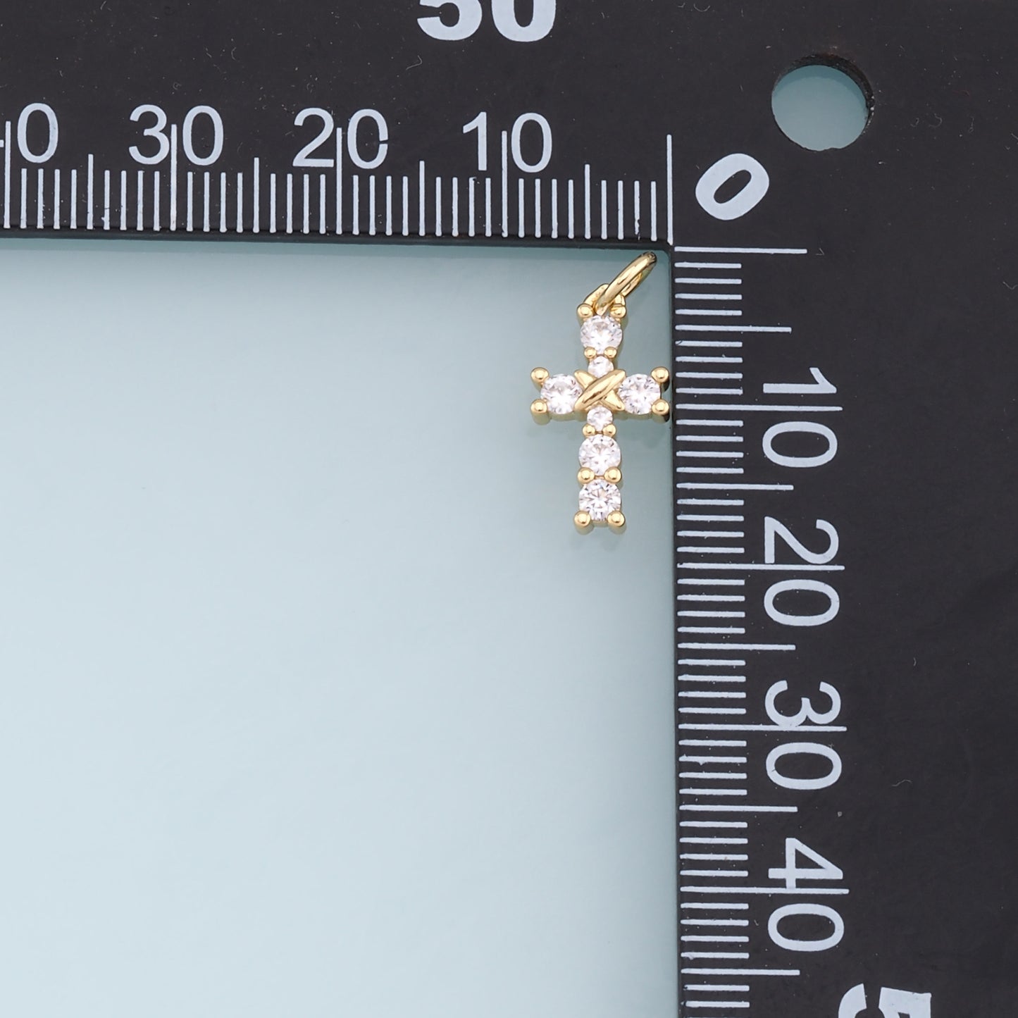 Gold Cross Charms,18K Gold Filled Cross Pendant,CZ Micro Pave Cross Charm Bracelet Necklace for DIY Jewelry Making Supply
