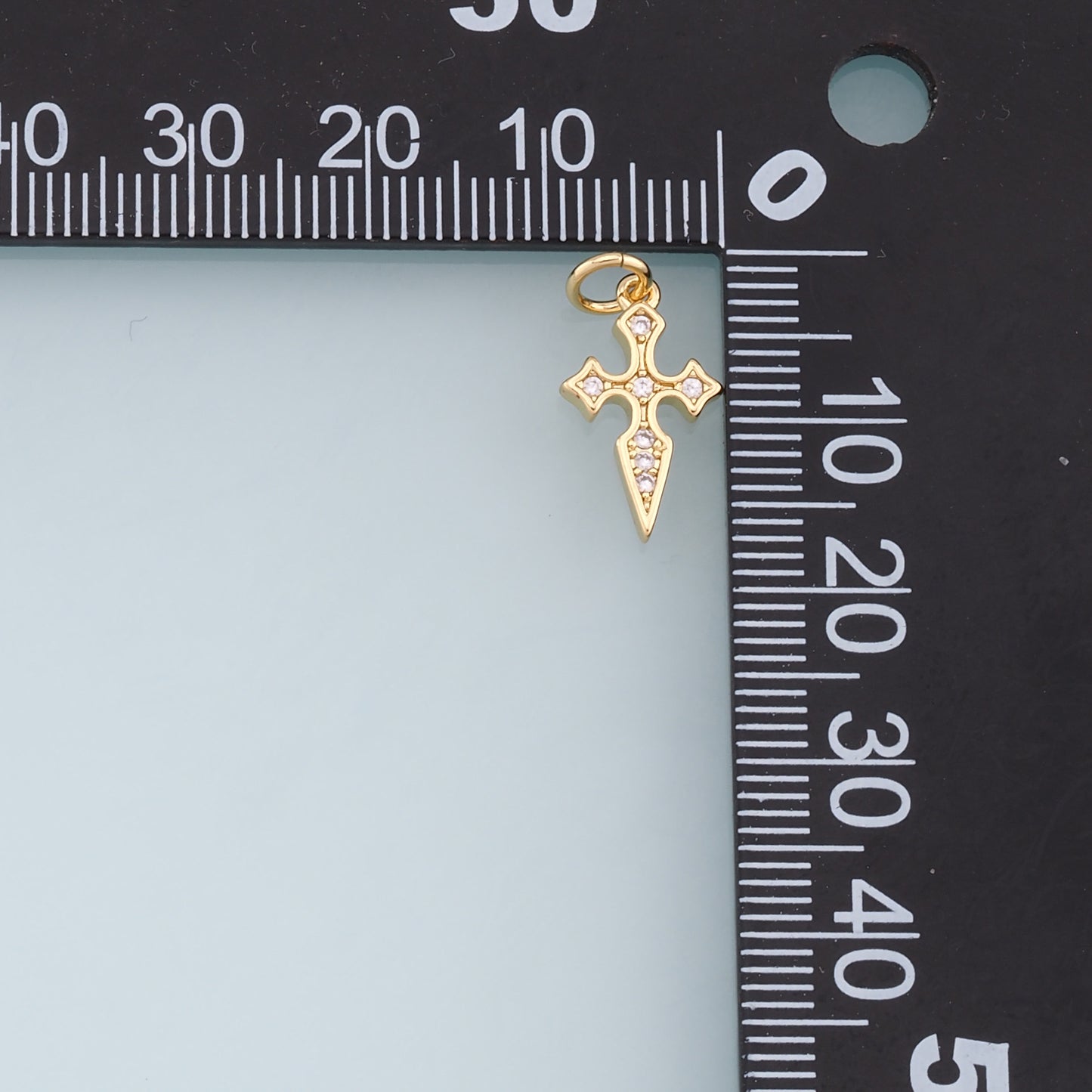 Gold Cross Charms,18K Gold Filled Cross Pendant,CZ Micro Pave Cross Charm Bracelet Necklace for DIY Jewelry Making Supply